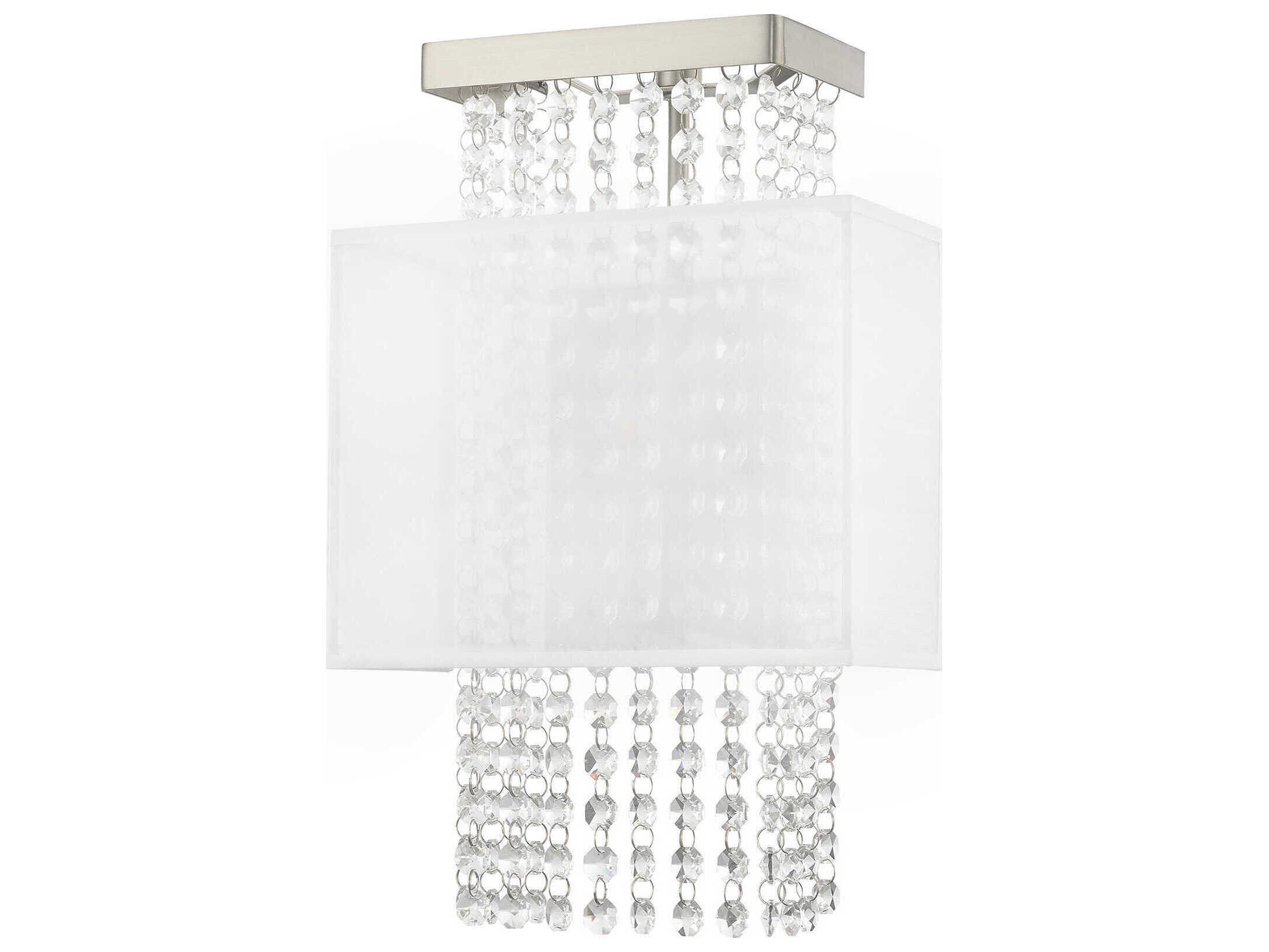 Livex Lighting Bella Vista 1-Light Brushed Nickel Clear Crystal Wall Sconce