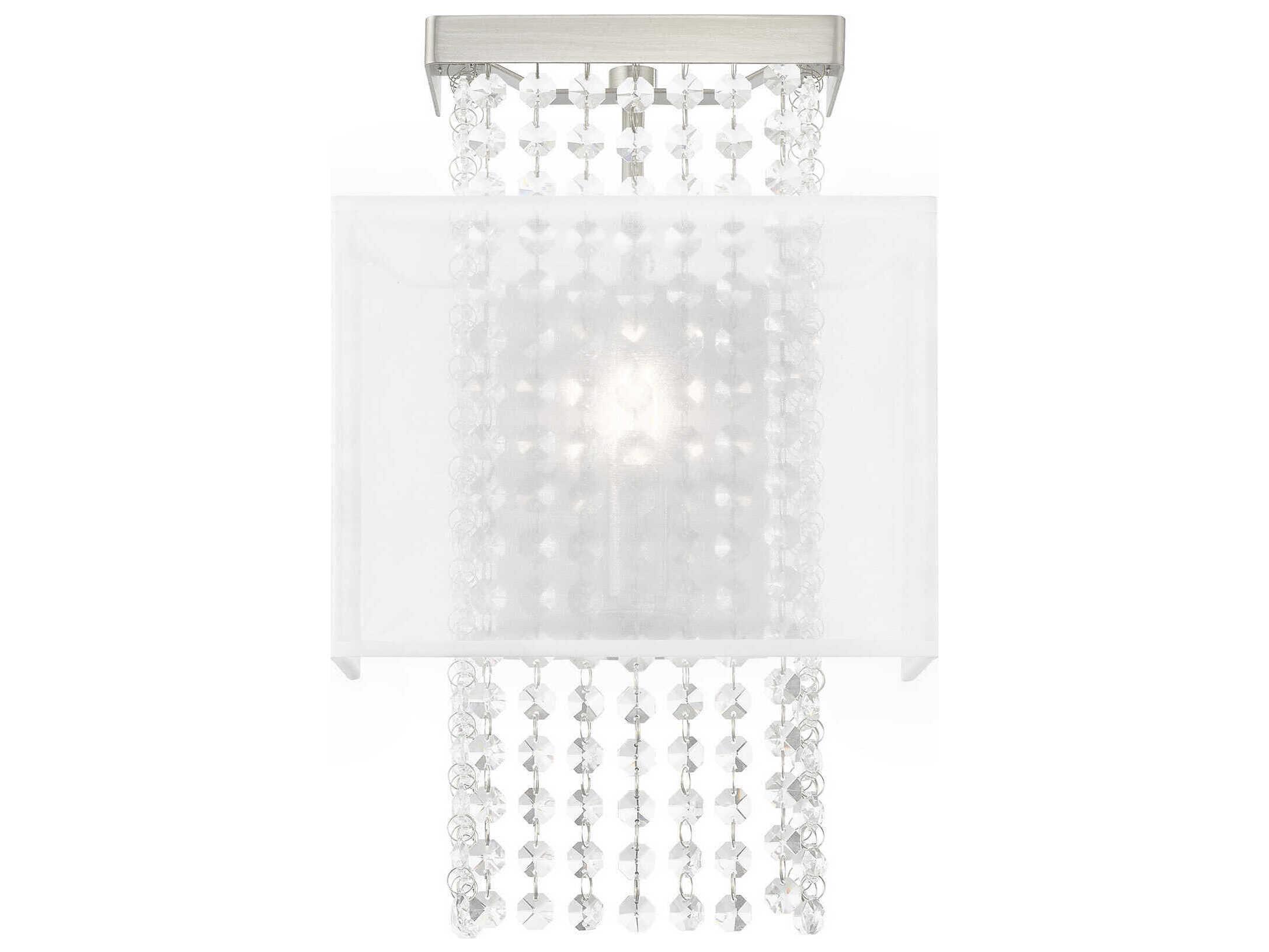 Livex Lighting Bella Vista 1-Light Brushed Nickel Clear Crystal Wall Sconce