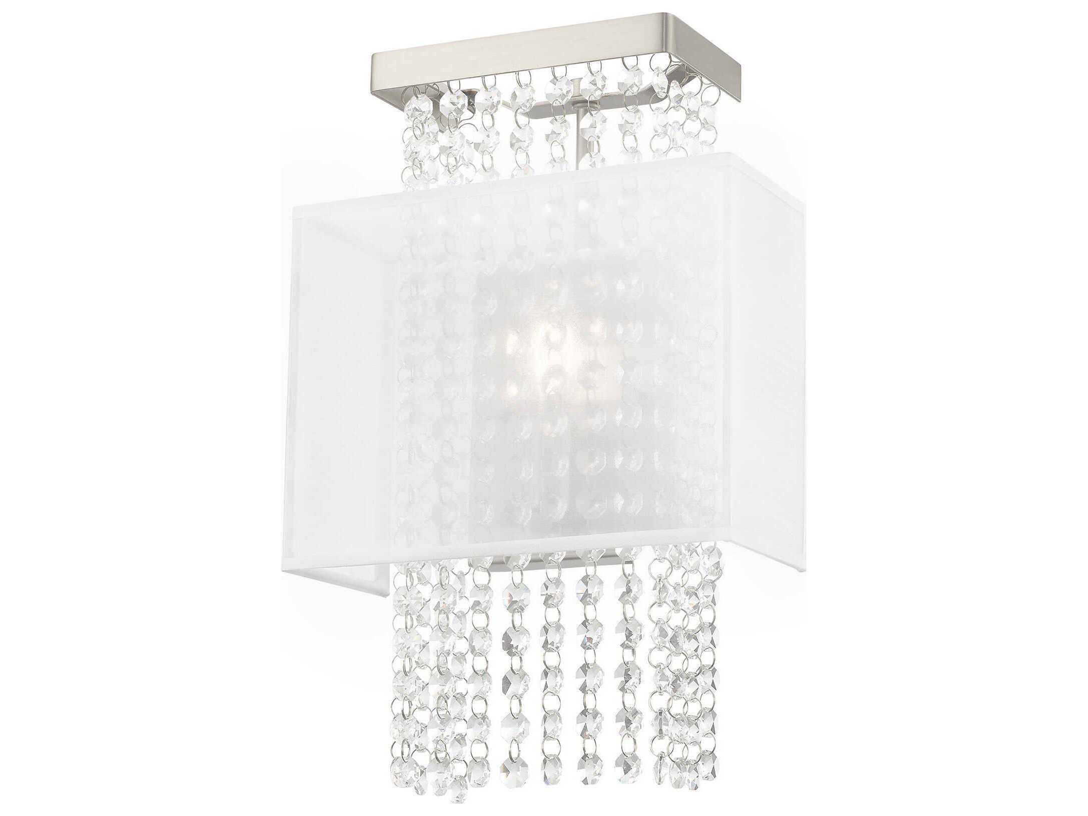 Livex Lighting Bella Vista 1-Light Brushed Nickel Clear Crystal Wall Sconce