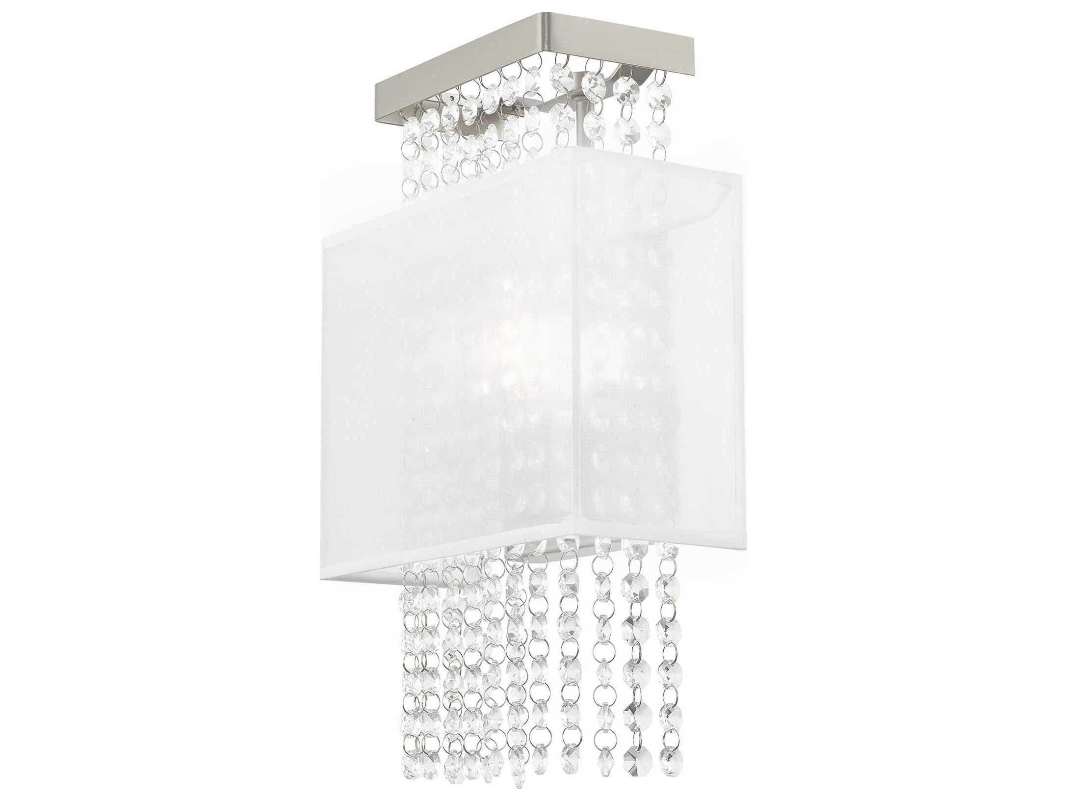 Livex Lighting Bella Vista 1-Light Brushed Nickel Clear Crystal Wall Sconce