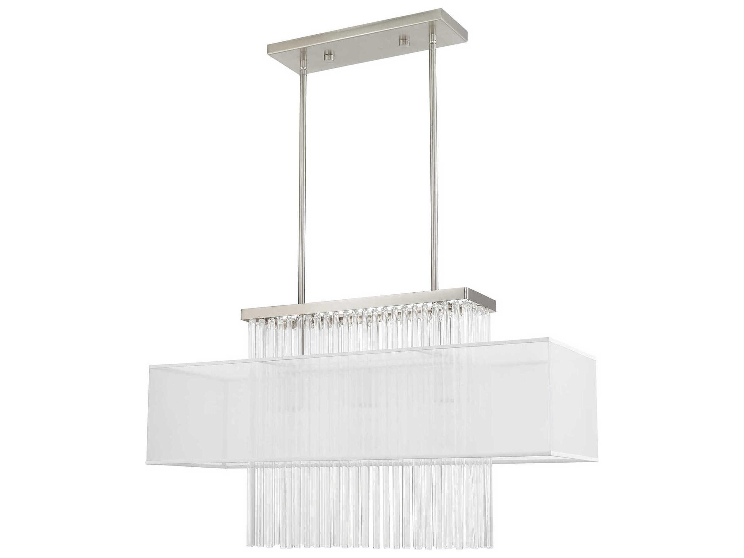Livex Lighting Alexis 3-Light Brushed Nickel Crystal Island Pendant