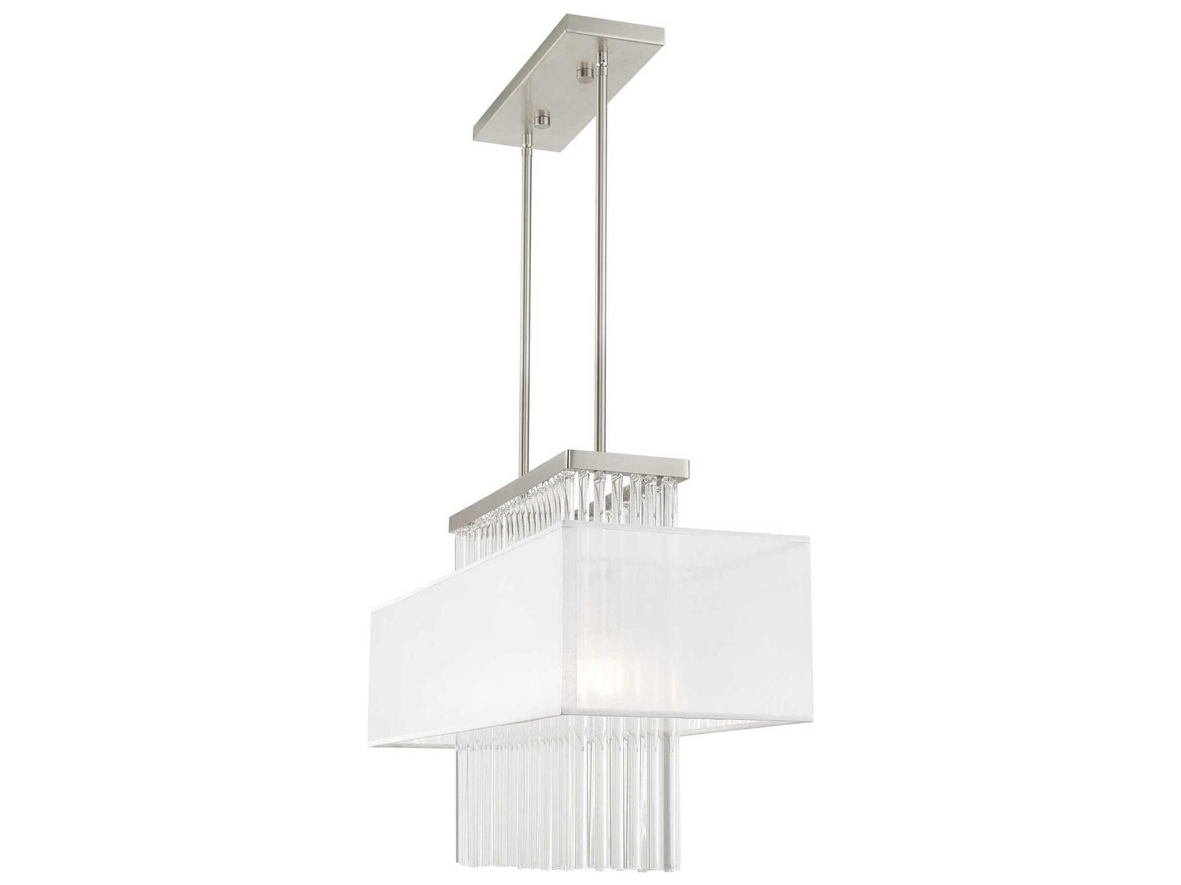 Livex Lighting Alexis 3-Light Brushed Nickel Crystal Island Pendant