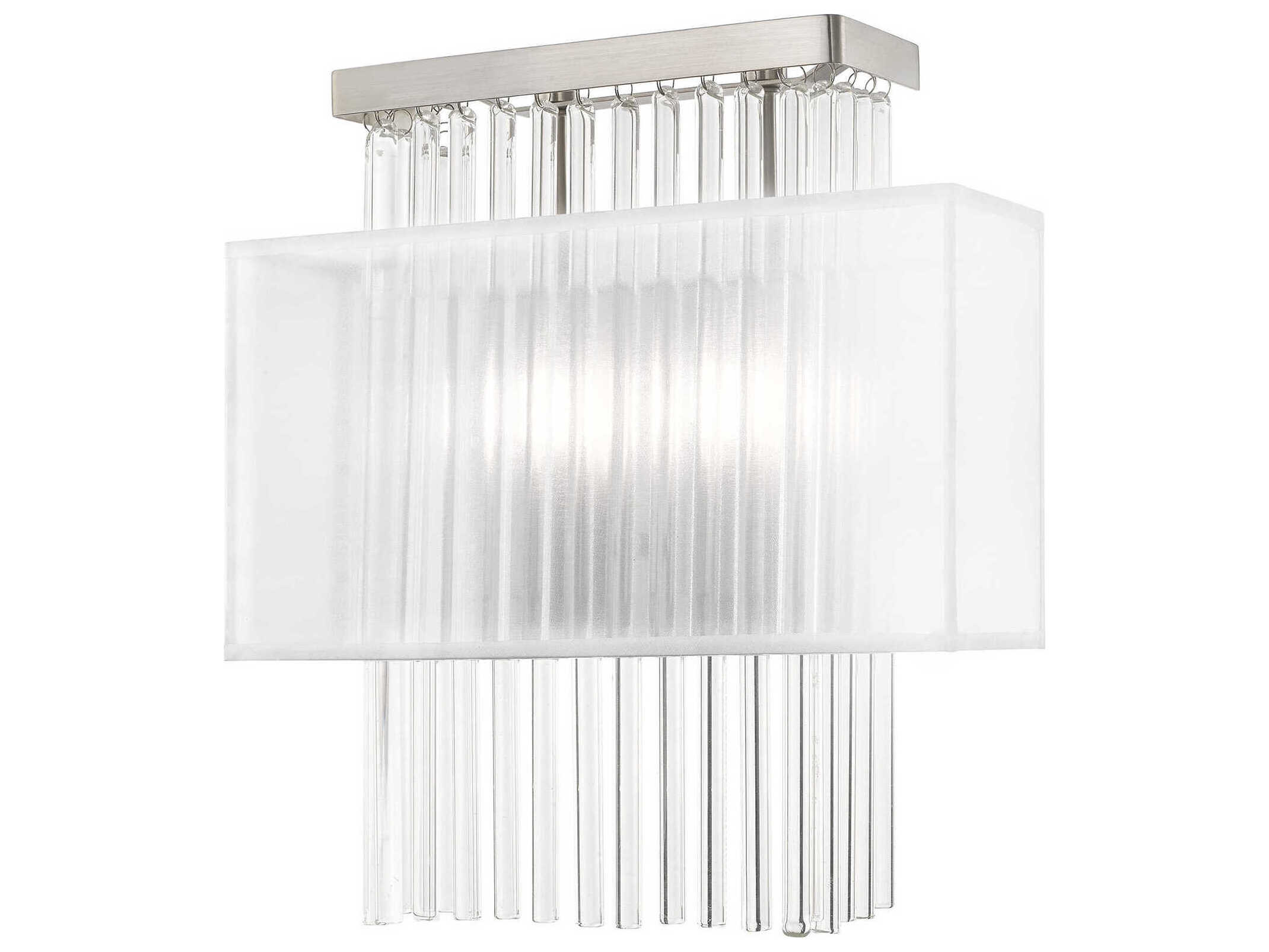 Livex Lighting Alexis 2-Light Brushed Nickel Crystal Wall Sconce