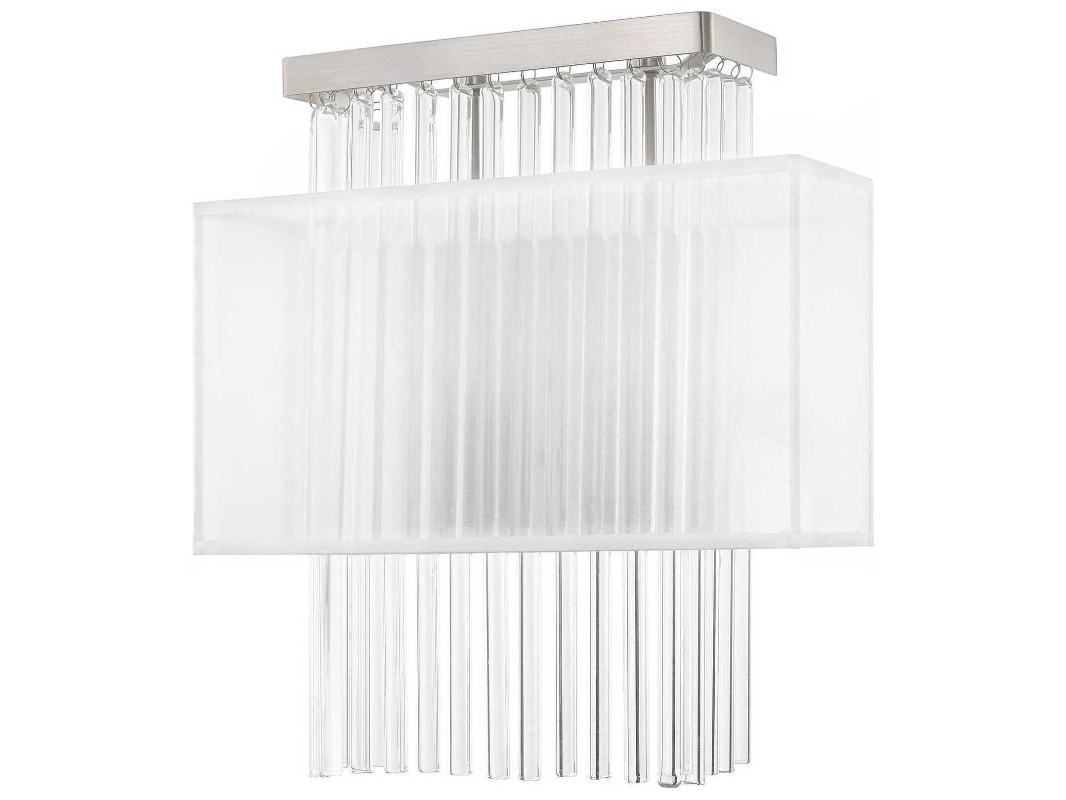 Livex Lighting Alexis 2-Light Brushed Nickel Crystal Wall Sconce