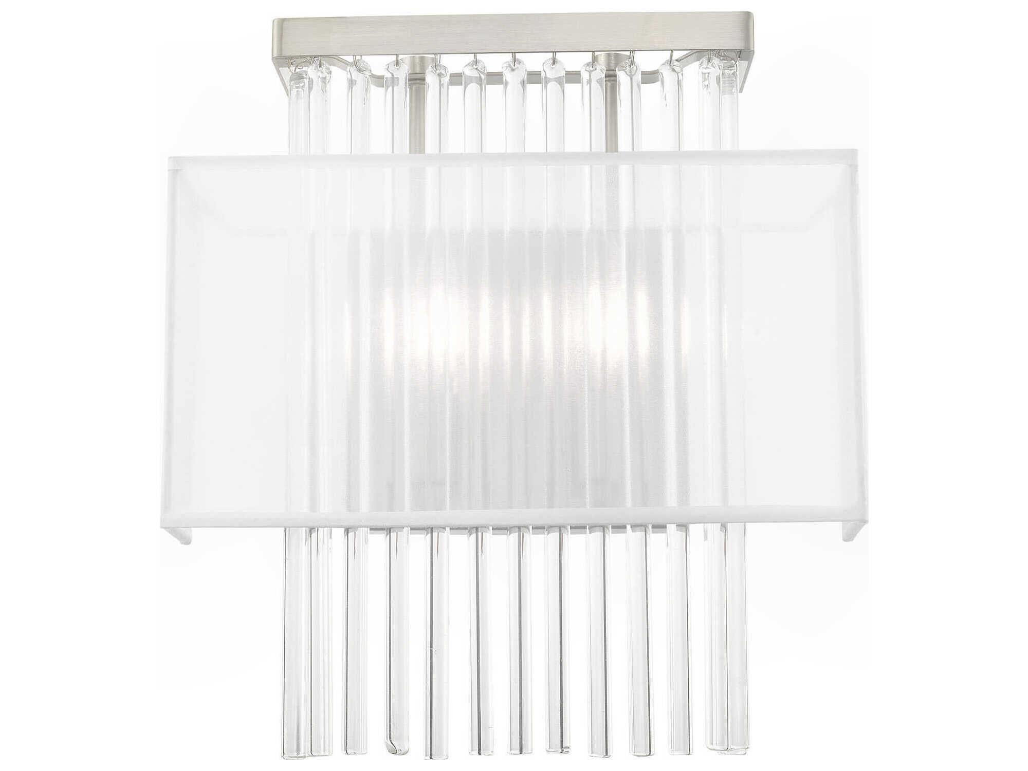 Livex Lighting Alexis 2-Light Brushed Nickel Crystal Wall Sconce