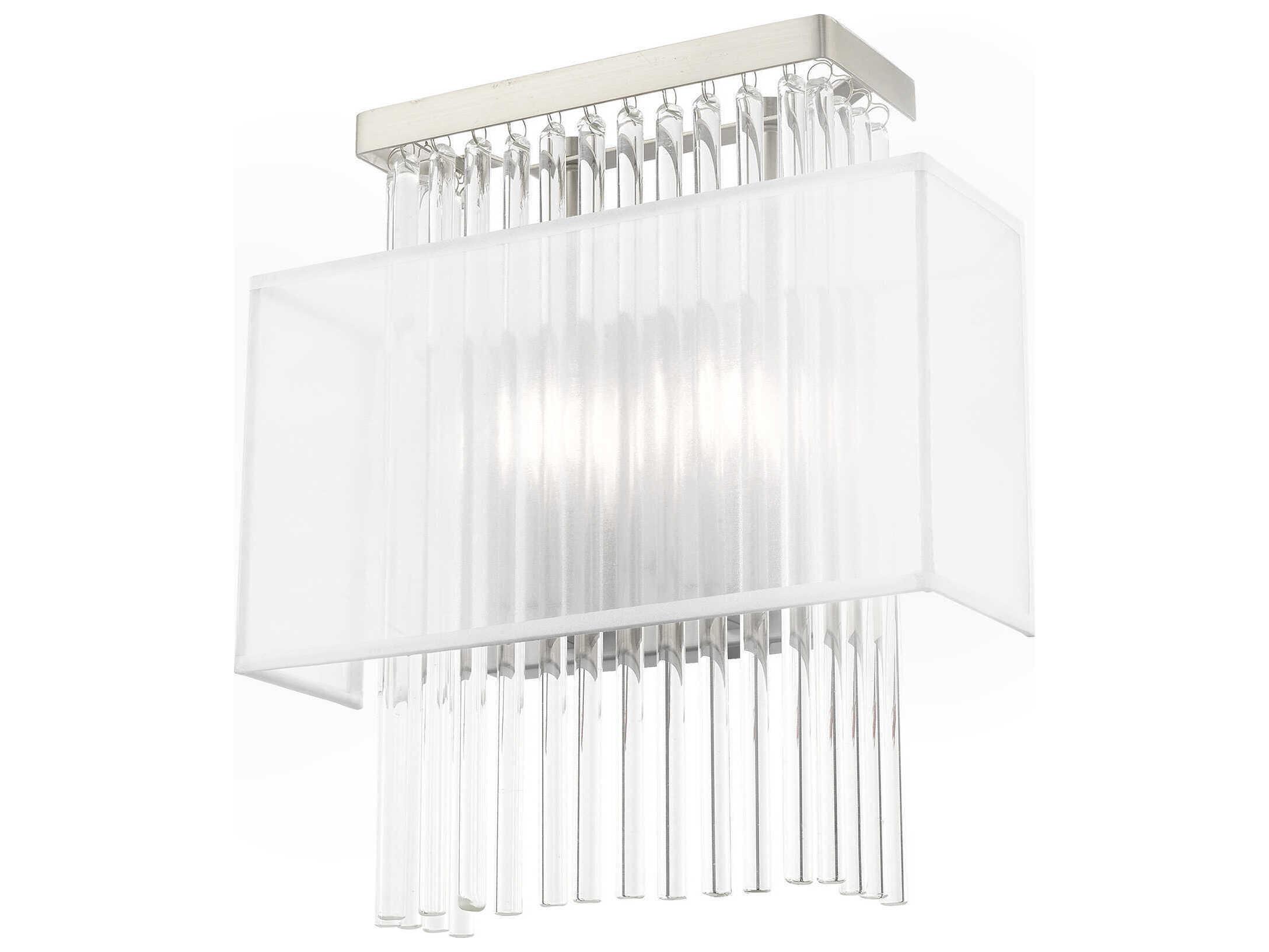 Livex Lighting Alexis 2-Light Brushed Nickel Crystal Wall Sconce