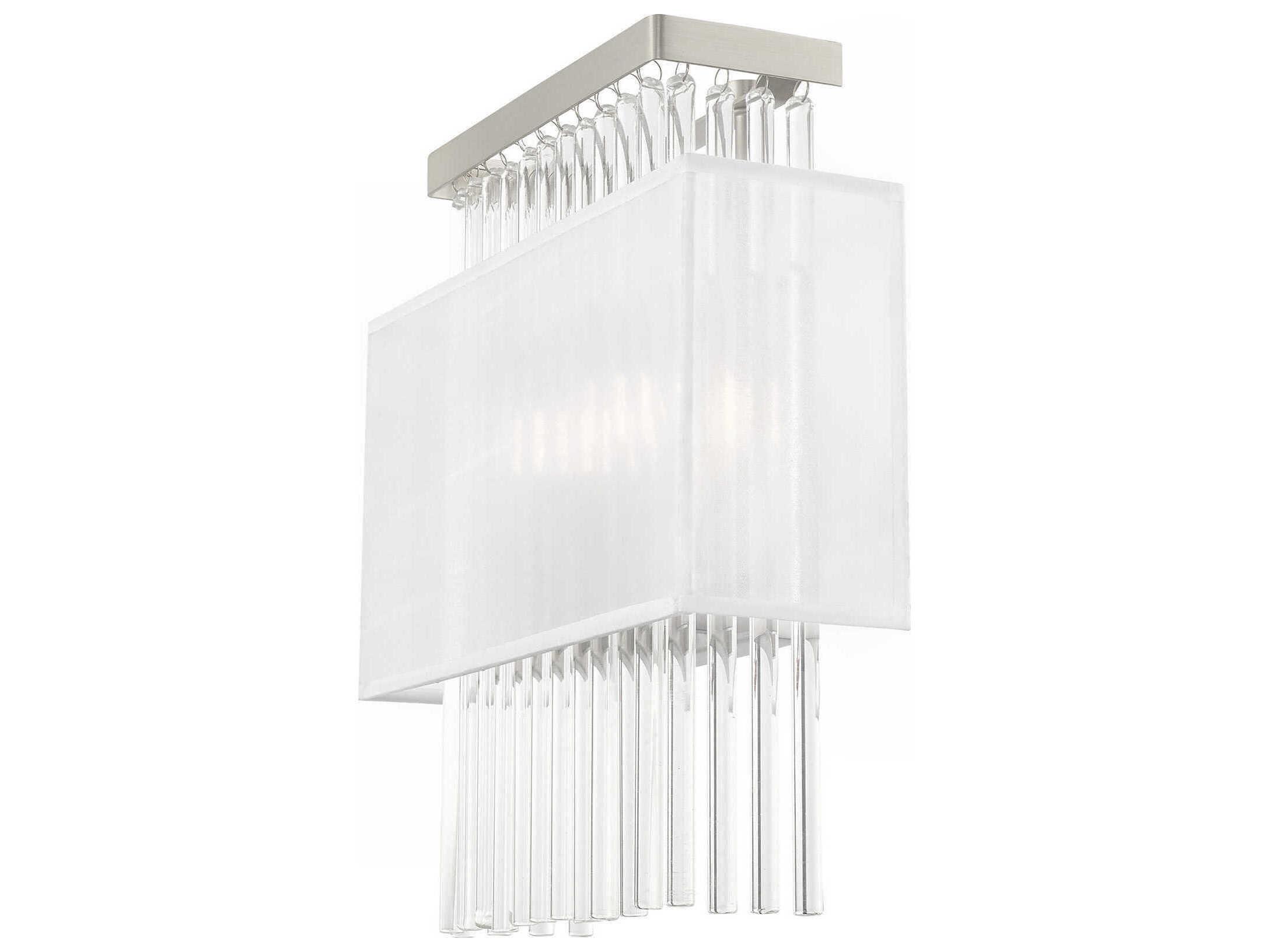 Livex Lighting Alexis 2-Light Brushed Nickel Crystal Wall Sconce