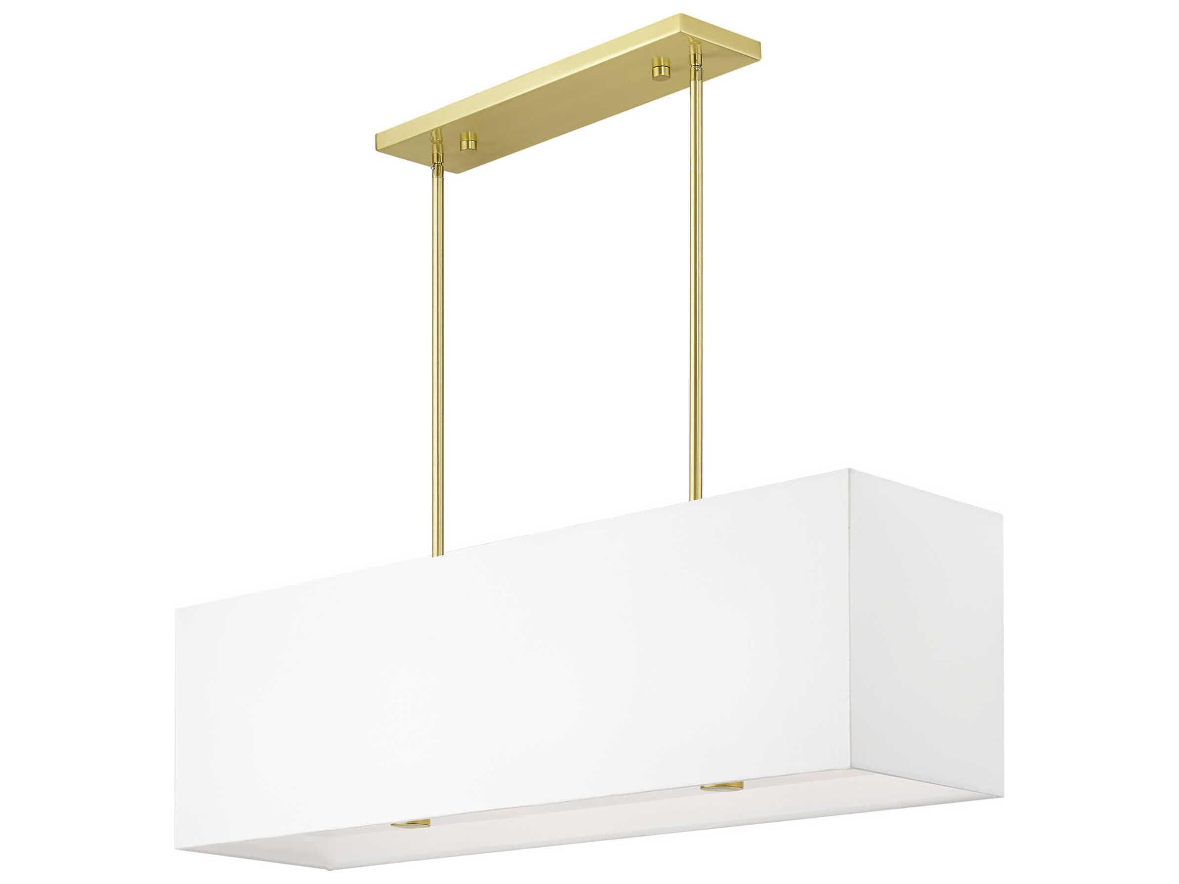 Livex Lighting Summit 4-Light Satin Brass Linear Island Pendant