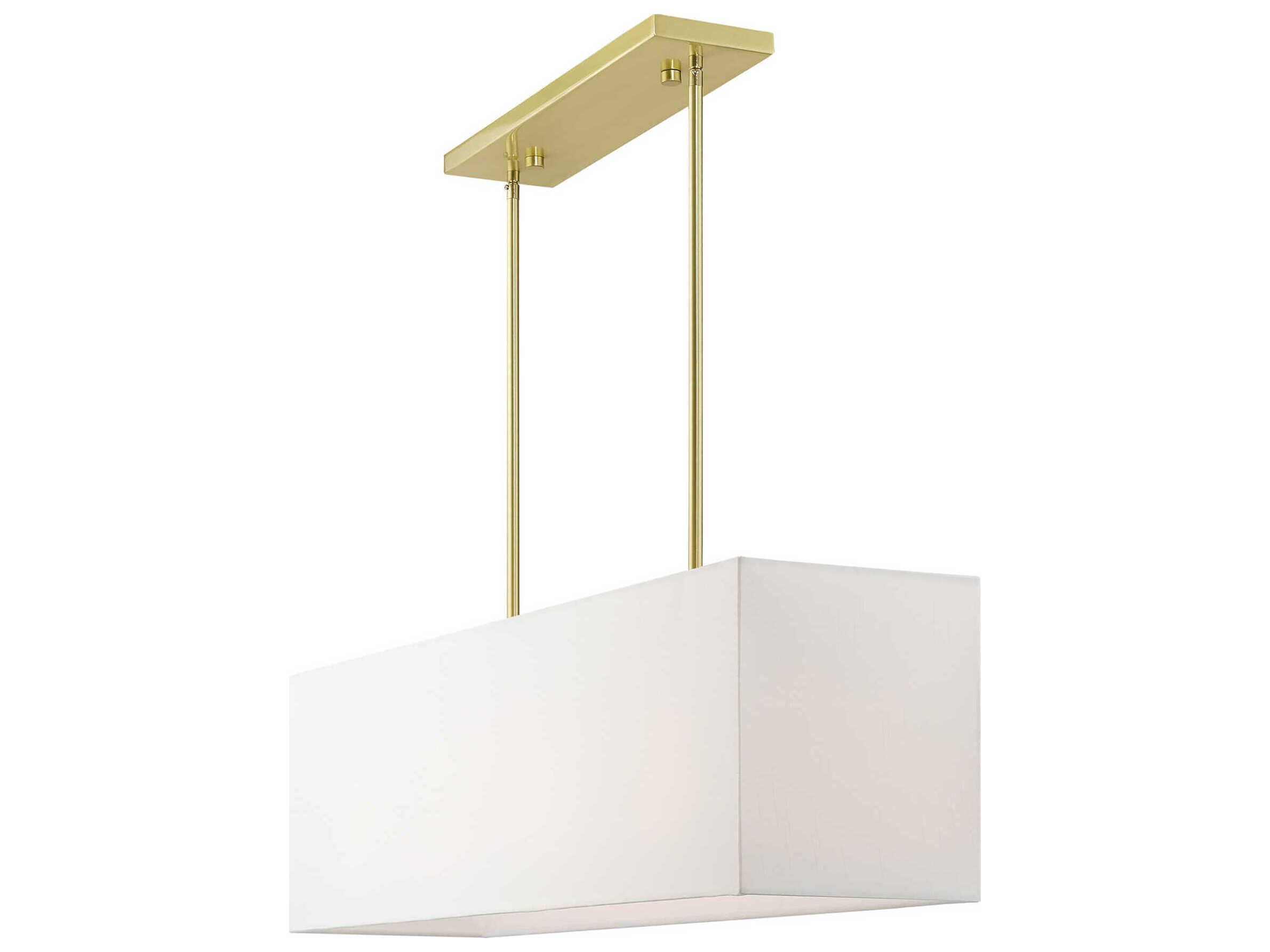 Livex Lighting Summit 4-Light Satin Brass Linear Island Pendant