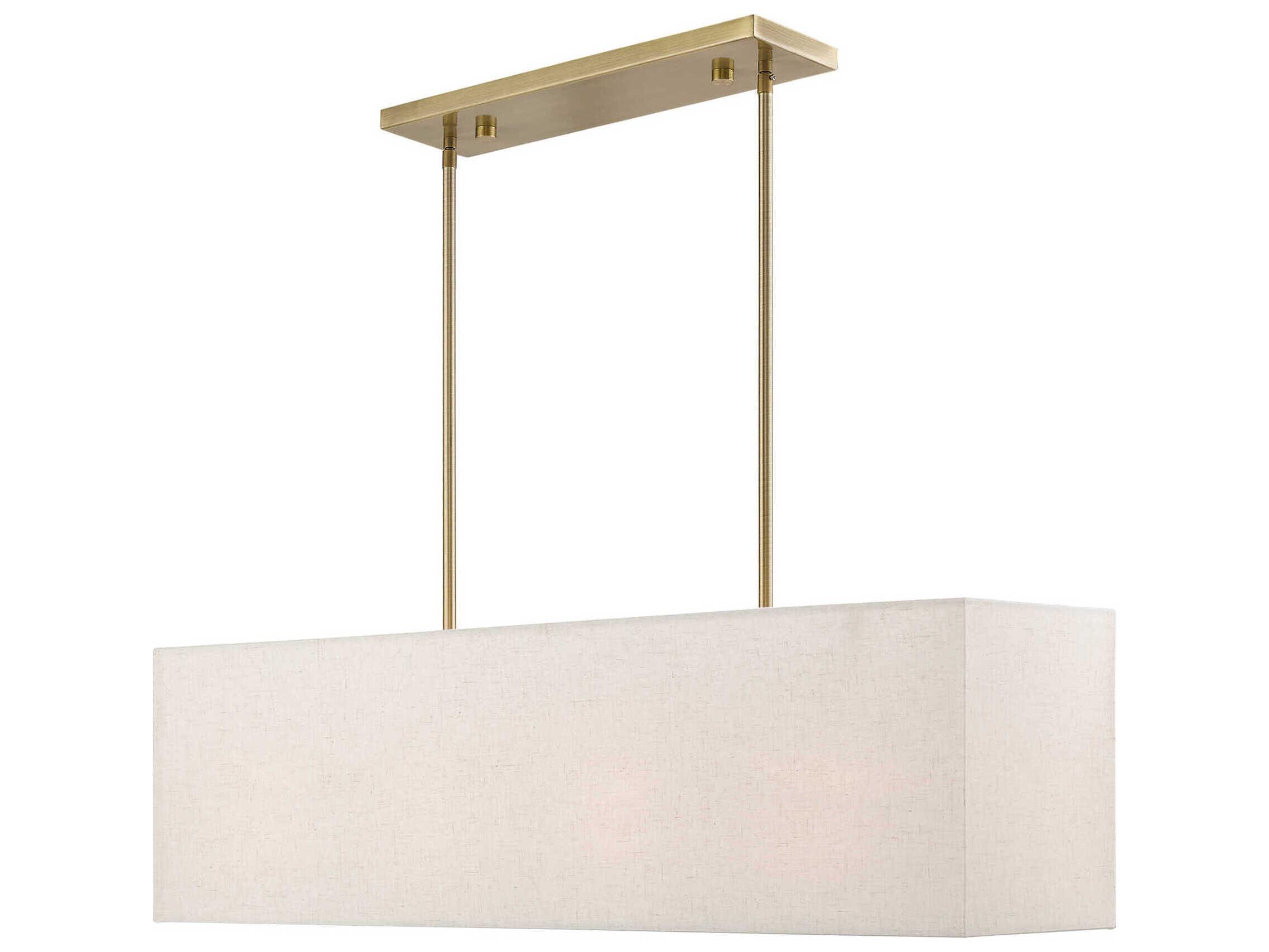 Livex Lighting Summit 4-Light Antique Brass Linear Island Pendant