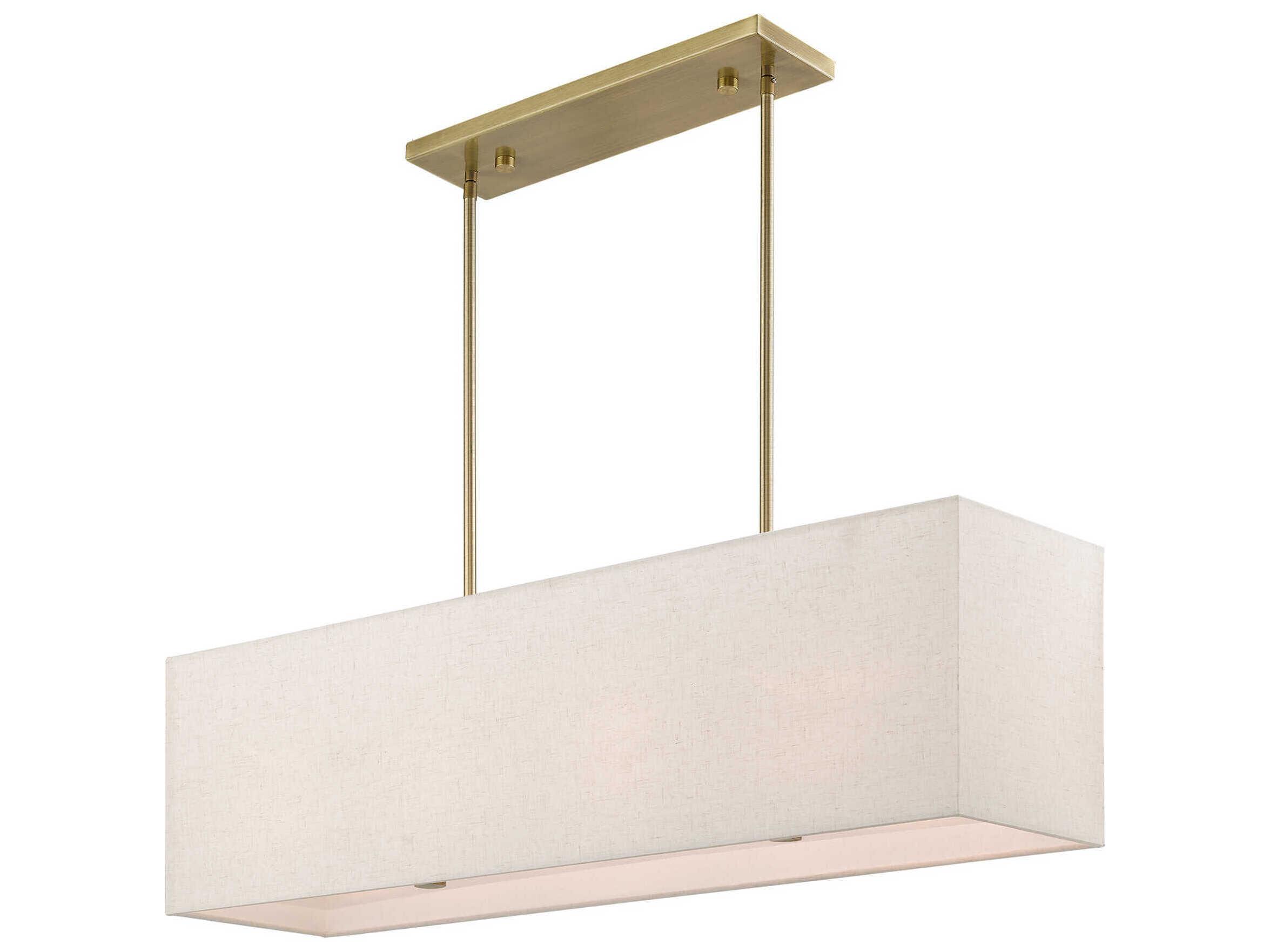 Livex Lighting Summit 4-Light Antique Brass Linear Island Pendant