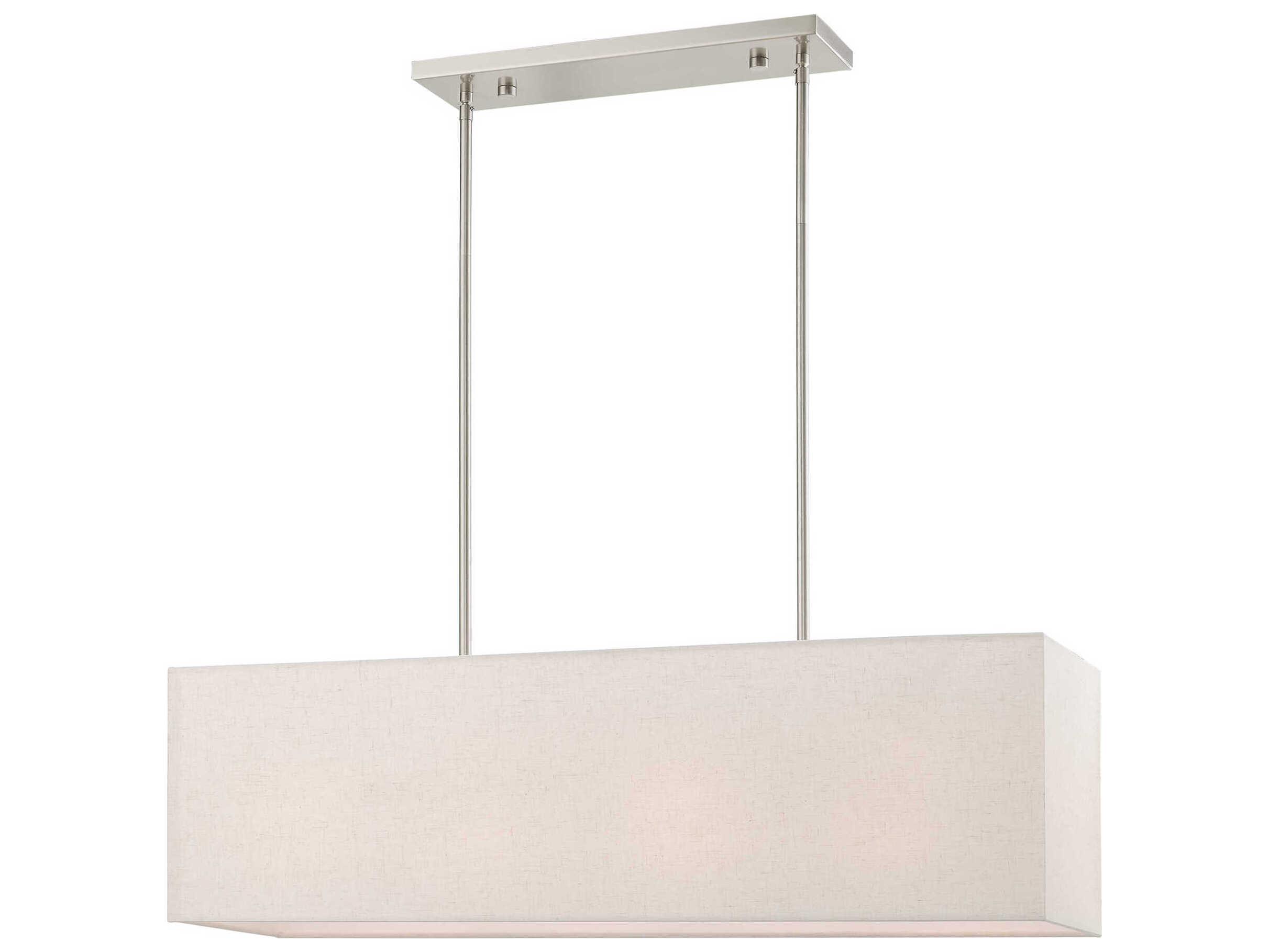 Livex Lighting Summit 4-Light Brushed Nickel Linear Island Pendant
