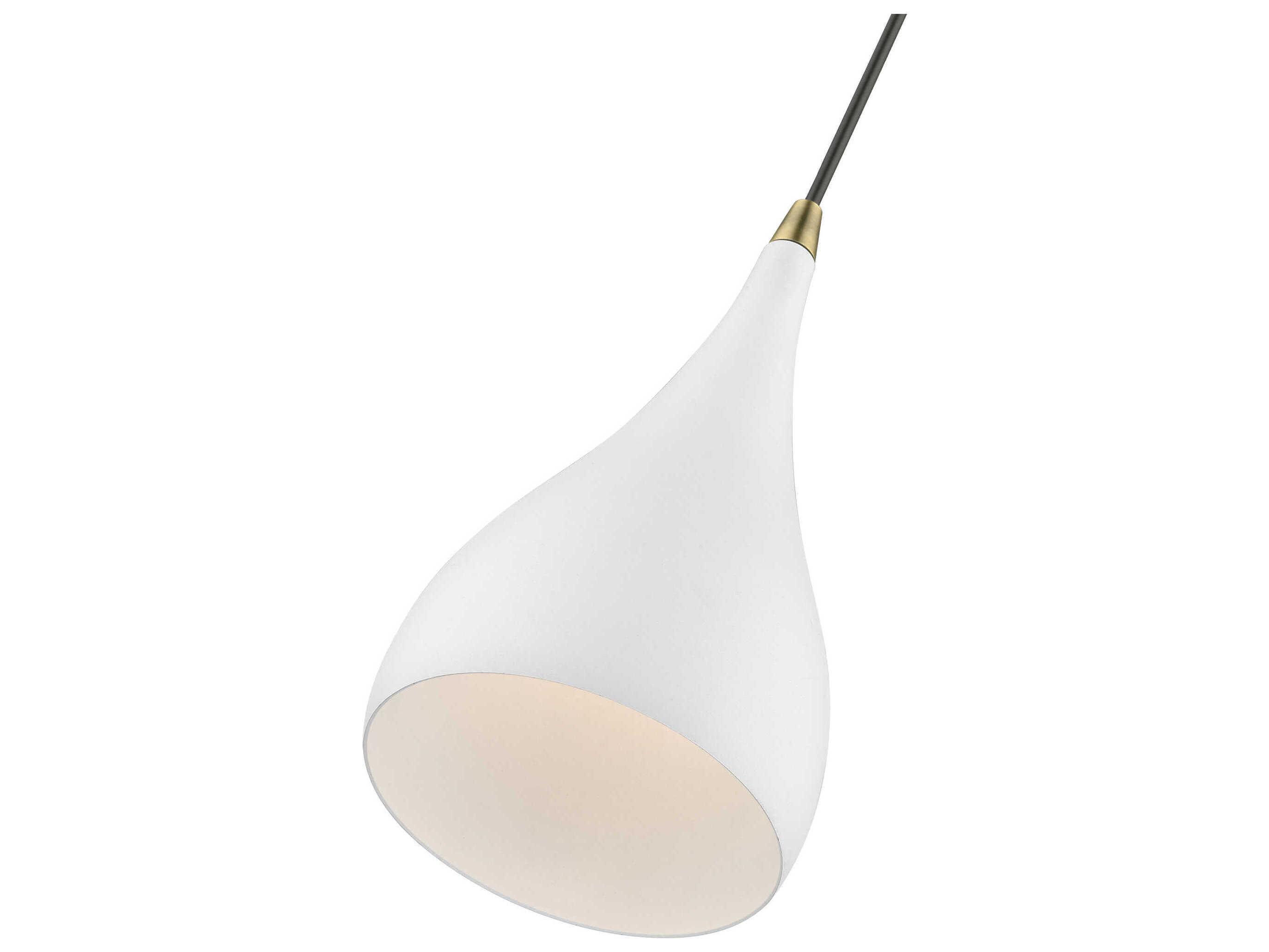 Livex Lighting Amador 1-Light Textured White Antique Brass Bell Mini Pendant