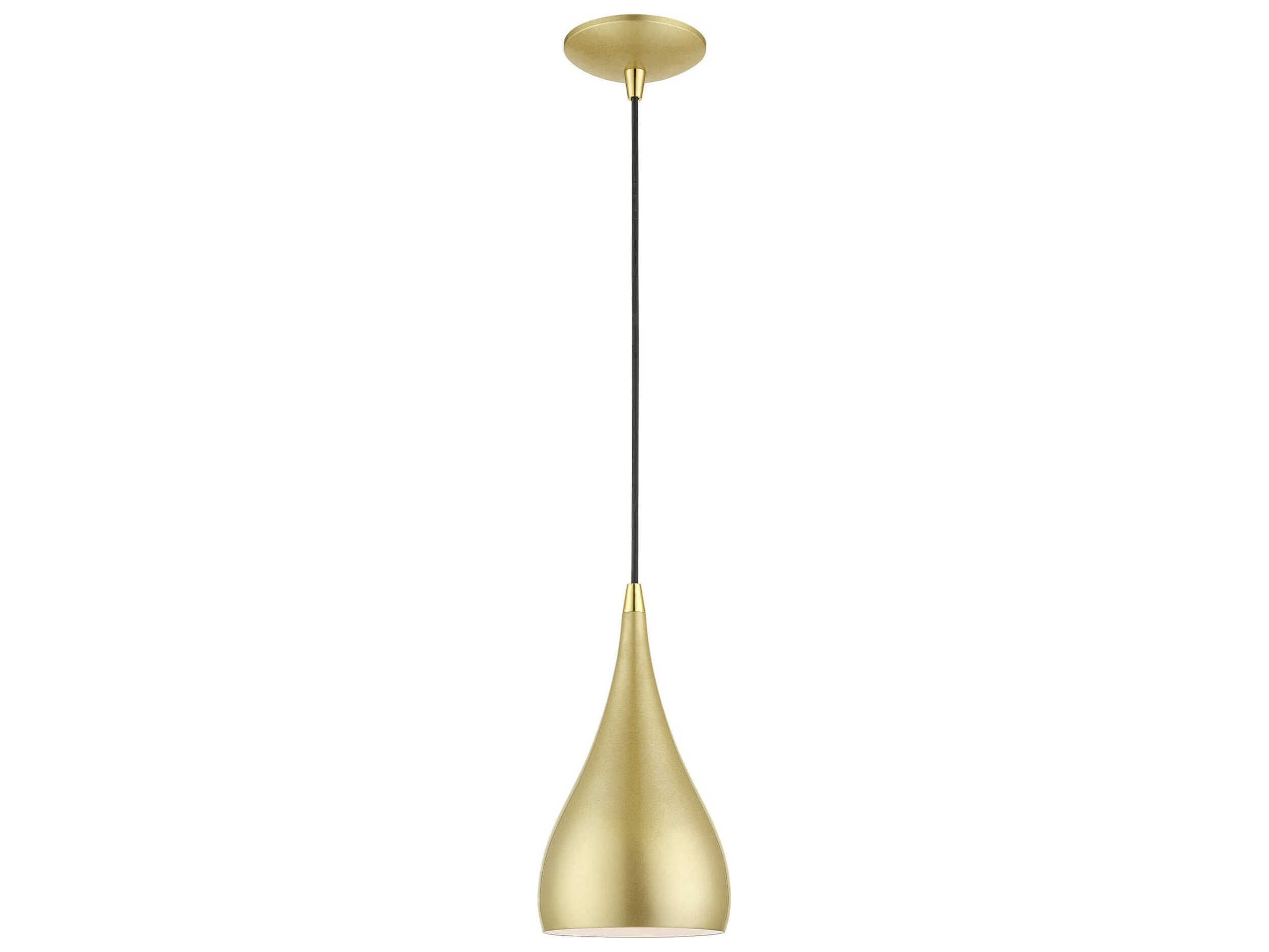 Livex Lighting Amador 1-Light Soft Gold Polished Brass Bell Mini Pendant