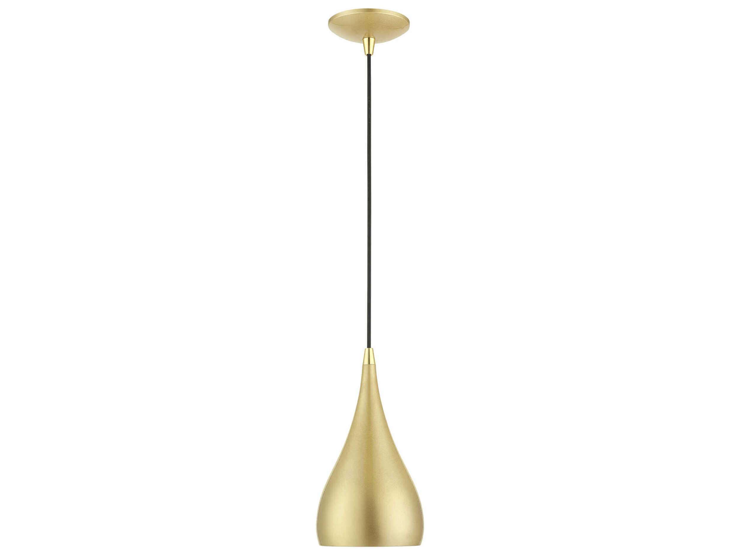 Livex Lighting Amador 1-Light Soft Gold Polished Brass Bell Mini Pendant
