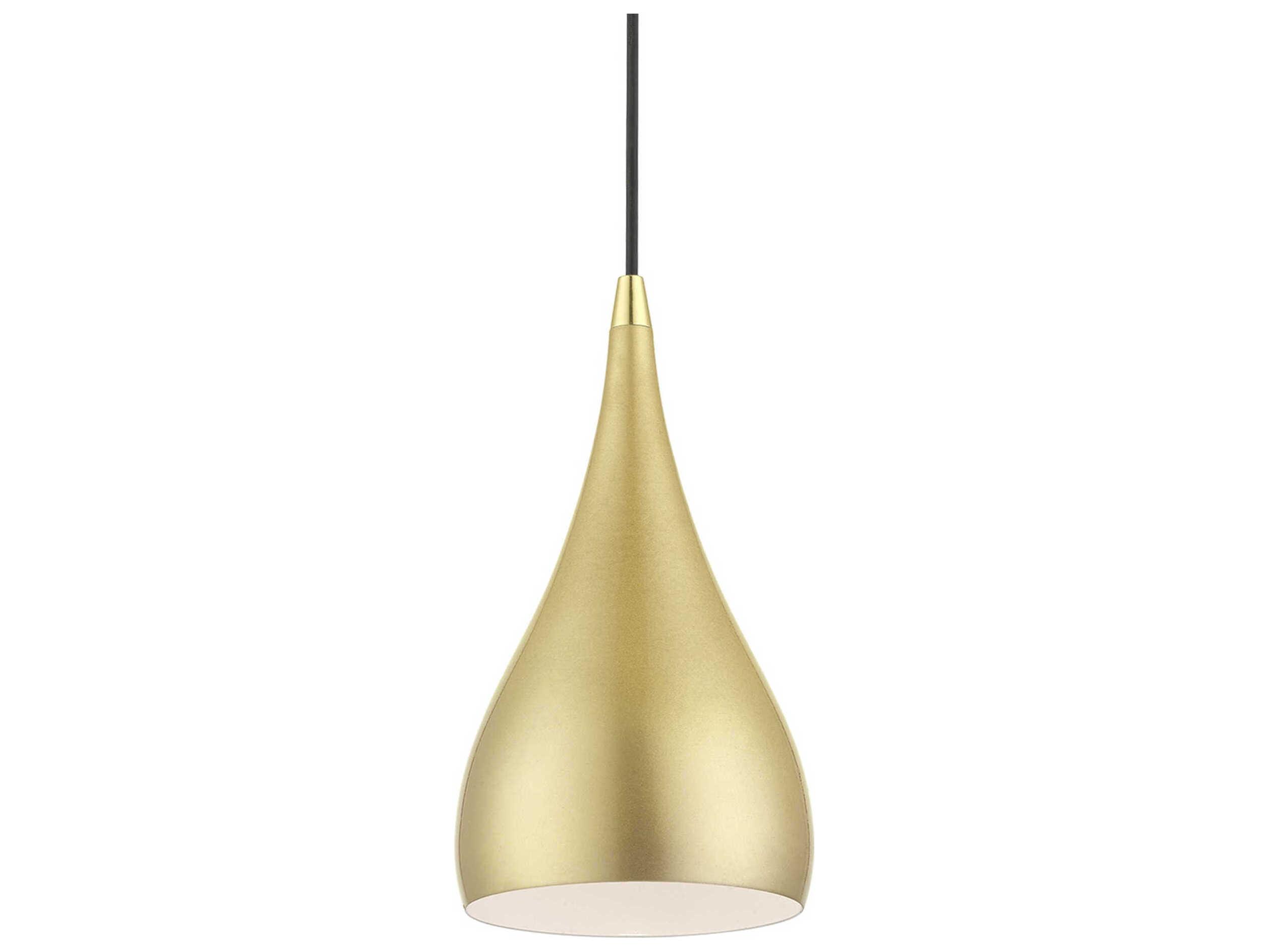Livex Lighting Amador 1-Light Soft Gold Polished Brass Bell Mini Pendant