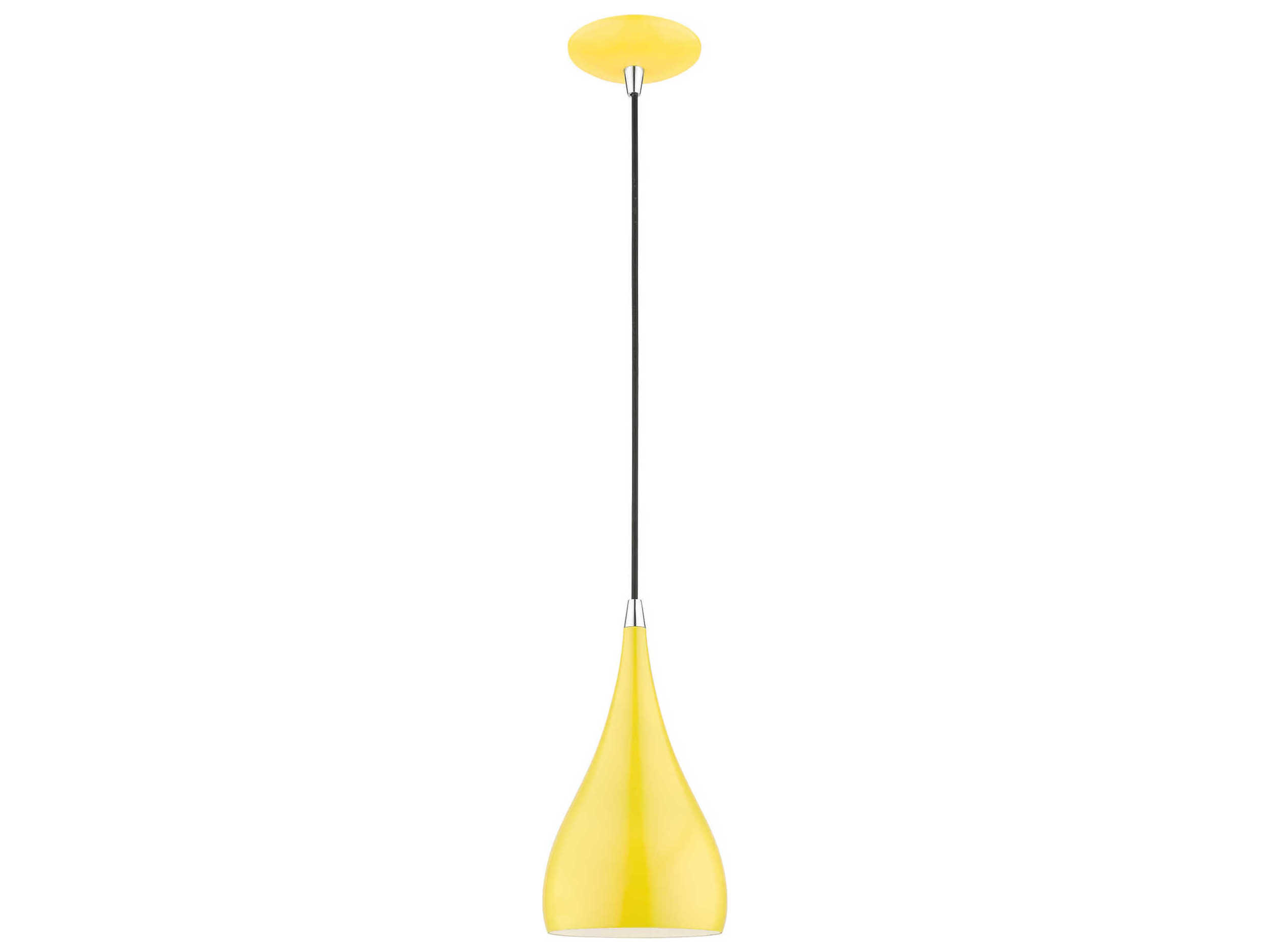 Livex Lighting Amador 1-Light Shiny Yellow Polished Chrome Bell Mini Pendant