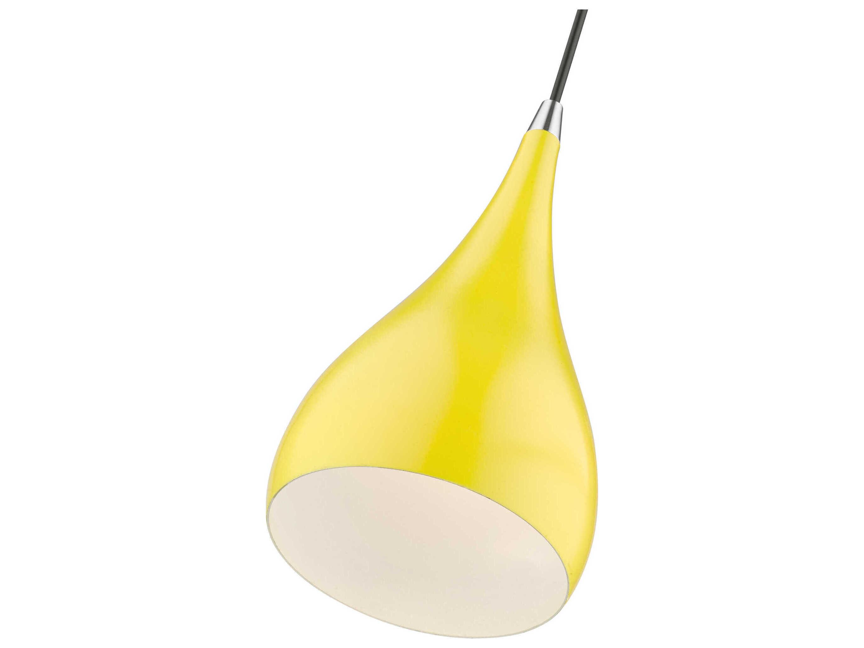 Livex Lighting Amador 1-Light Shiny Yellow Polished Chrome Bell Mini Pendant