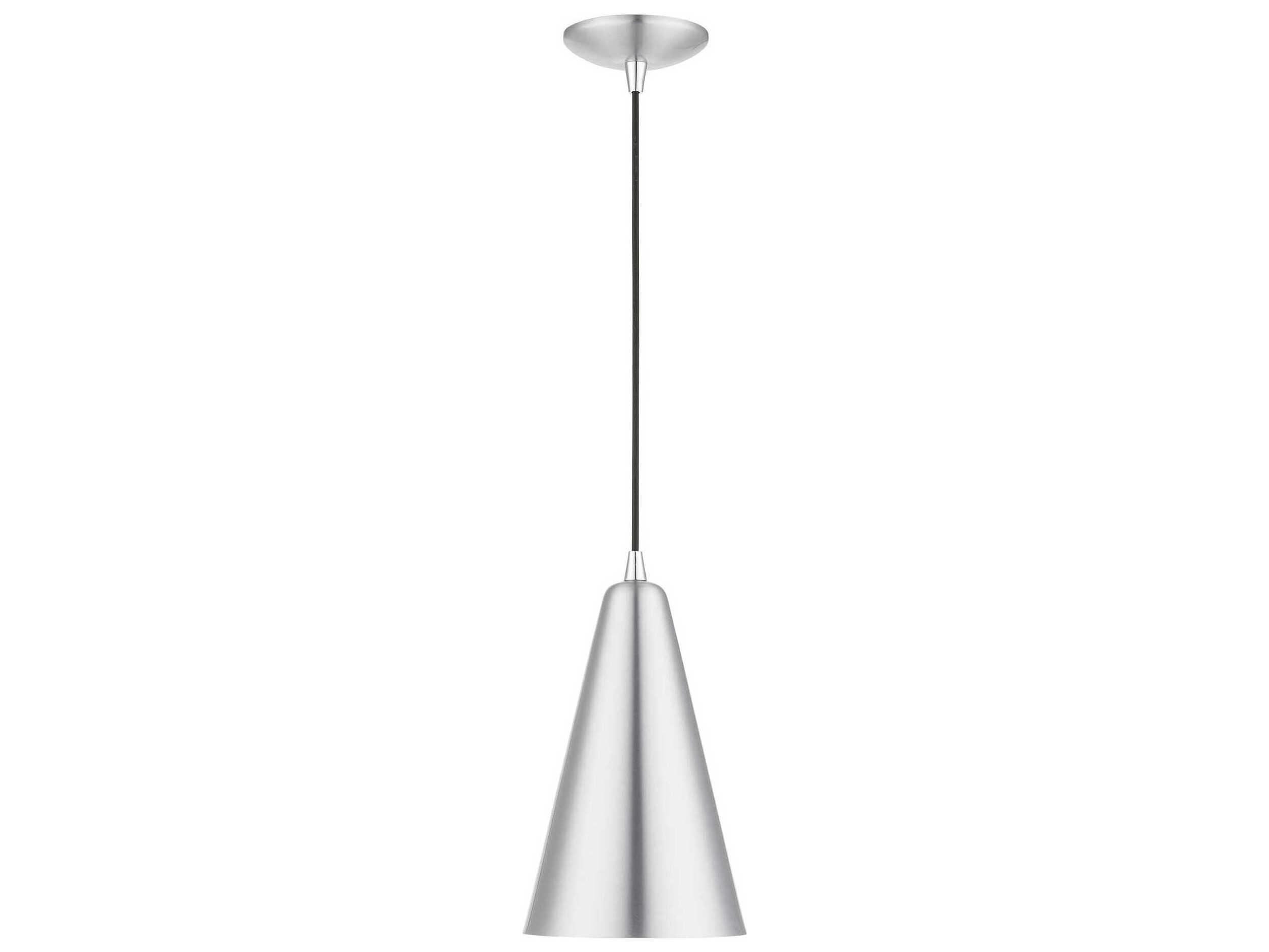 Livex Lighting Dulce 1-Light Brushed Aluminum Polished Chrome Nickel Mini Pendant