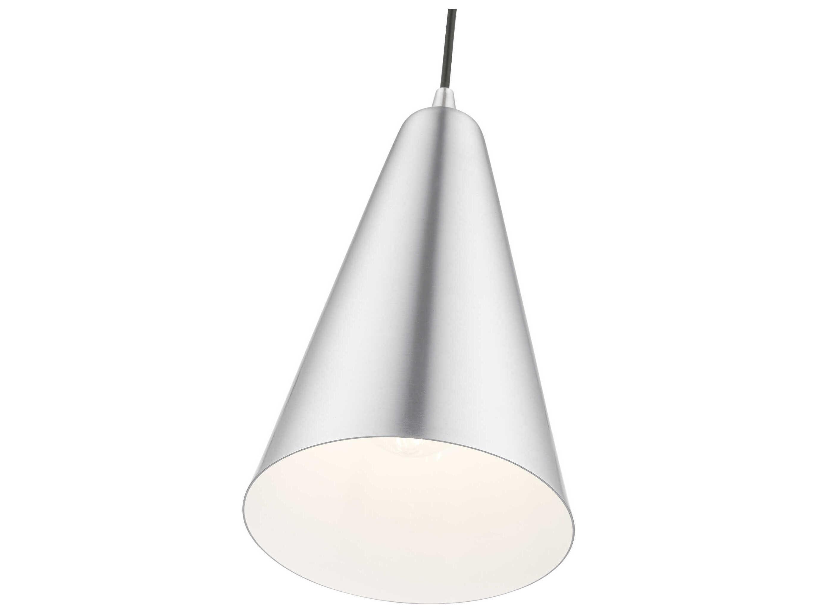 Livex Lighting Dulce 1-Light Brushed Aluminum Polished Chrome Nickel Mini Pendant