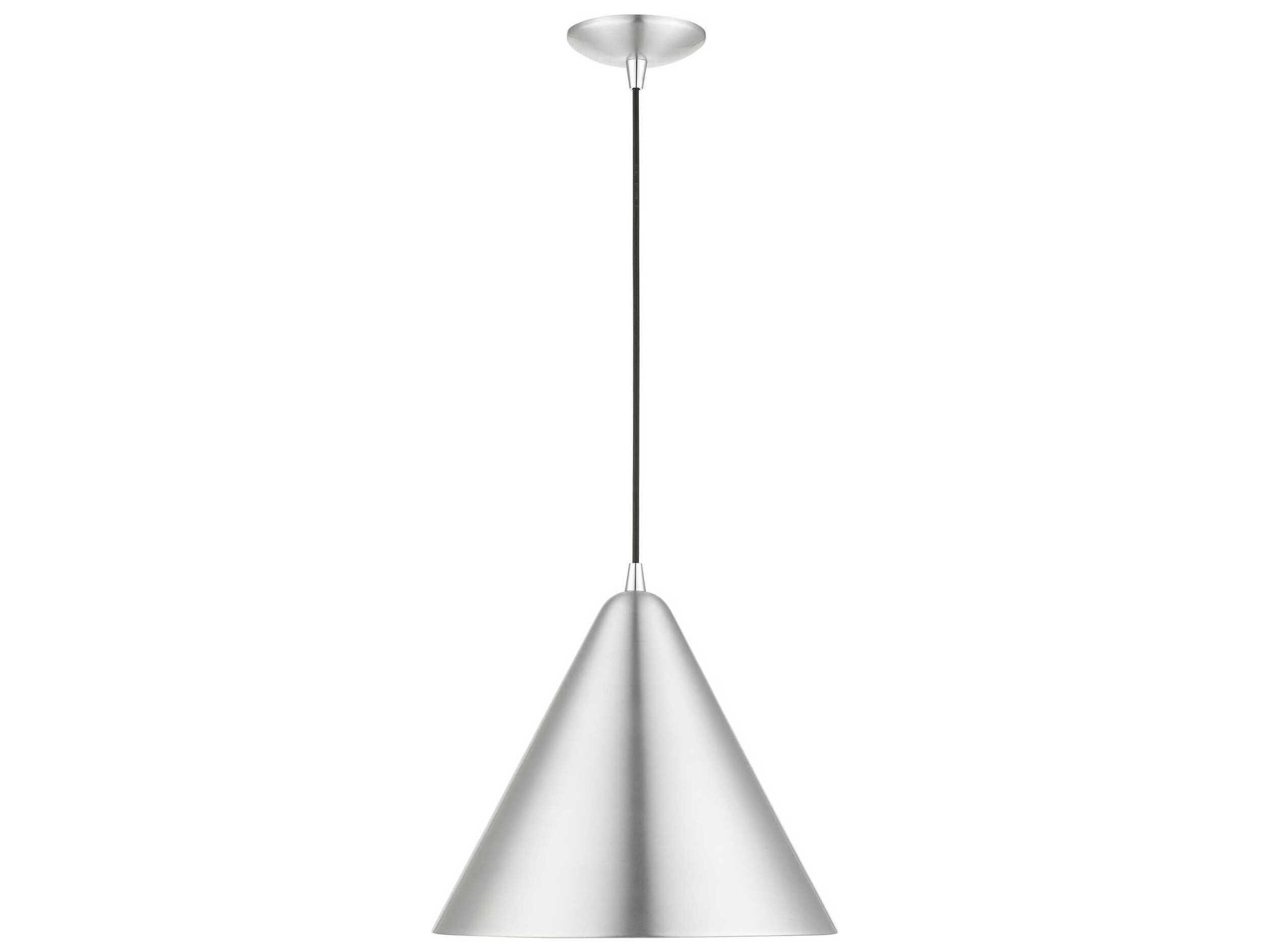 Livex Lighting Dulce 1-Light Brushed Aluminum Polished Chrome Nickel Pendant