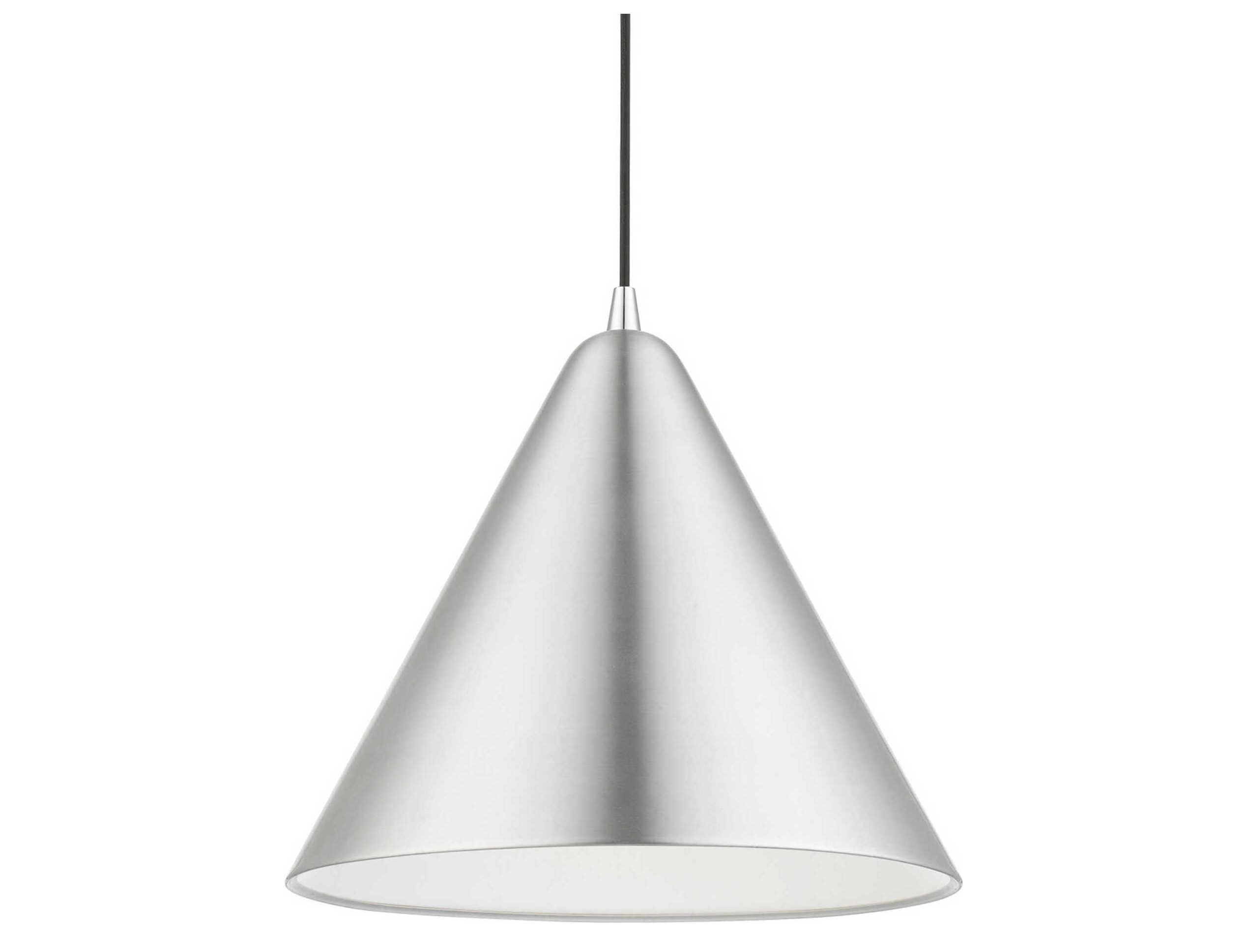 Livex Lighting Dulce 1-Light Brushed Aluminum Polished Chrome Nickel Pendant