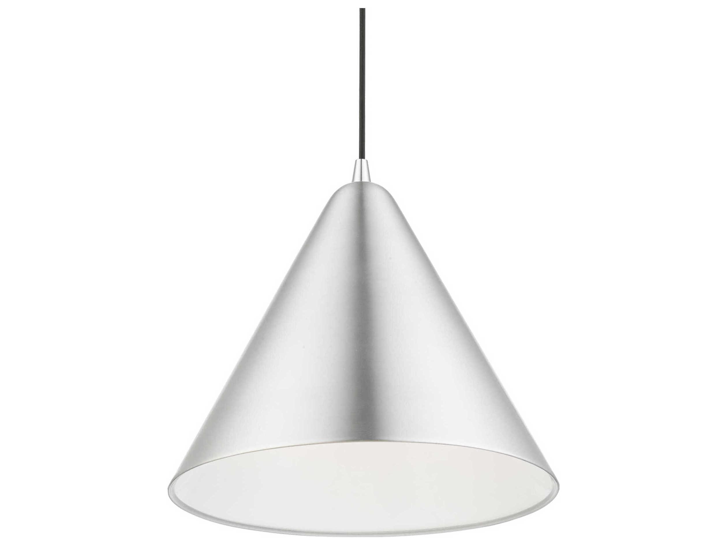 Livex Lighting Dulce 1-Light Brushed Aluminum Polished Chrome Nickel Pendant