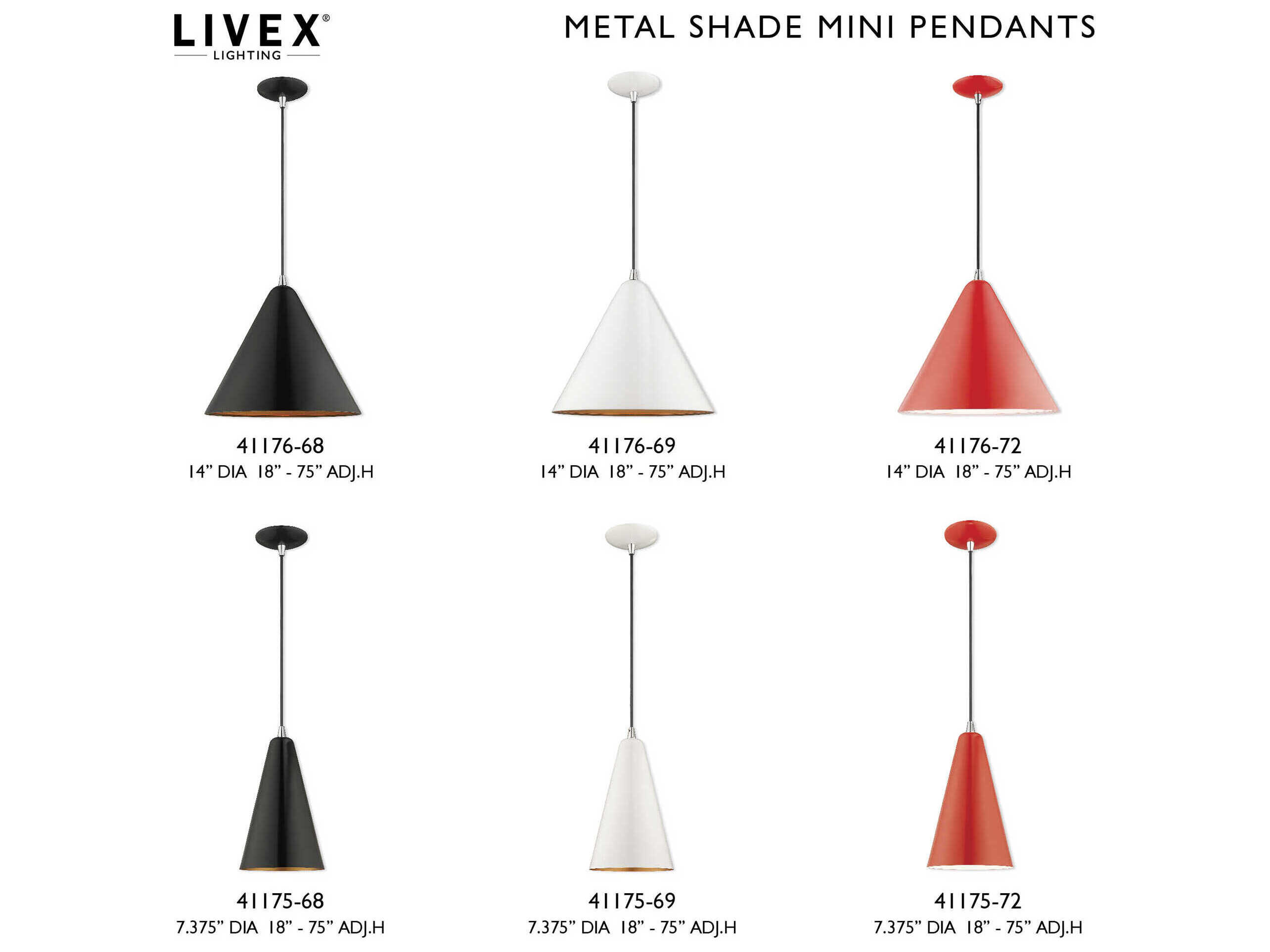 Livex Lighting 1-Light Shiny Black Gold Pendant