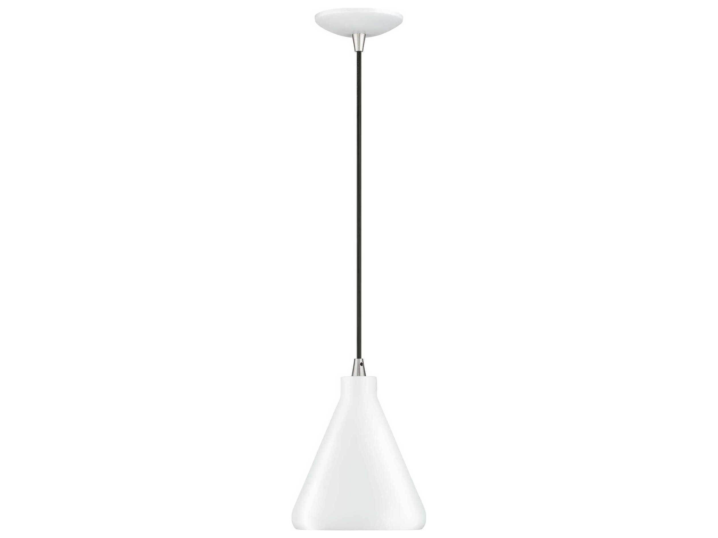 Livex Lighting Geneva 1-Light White Brushed Nickel Mini Pendant