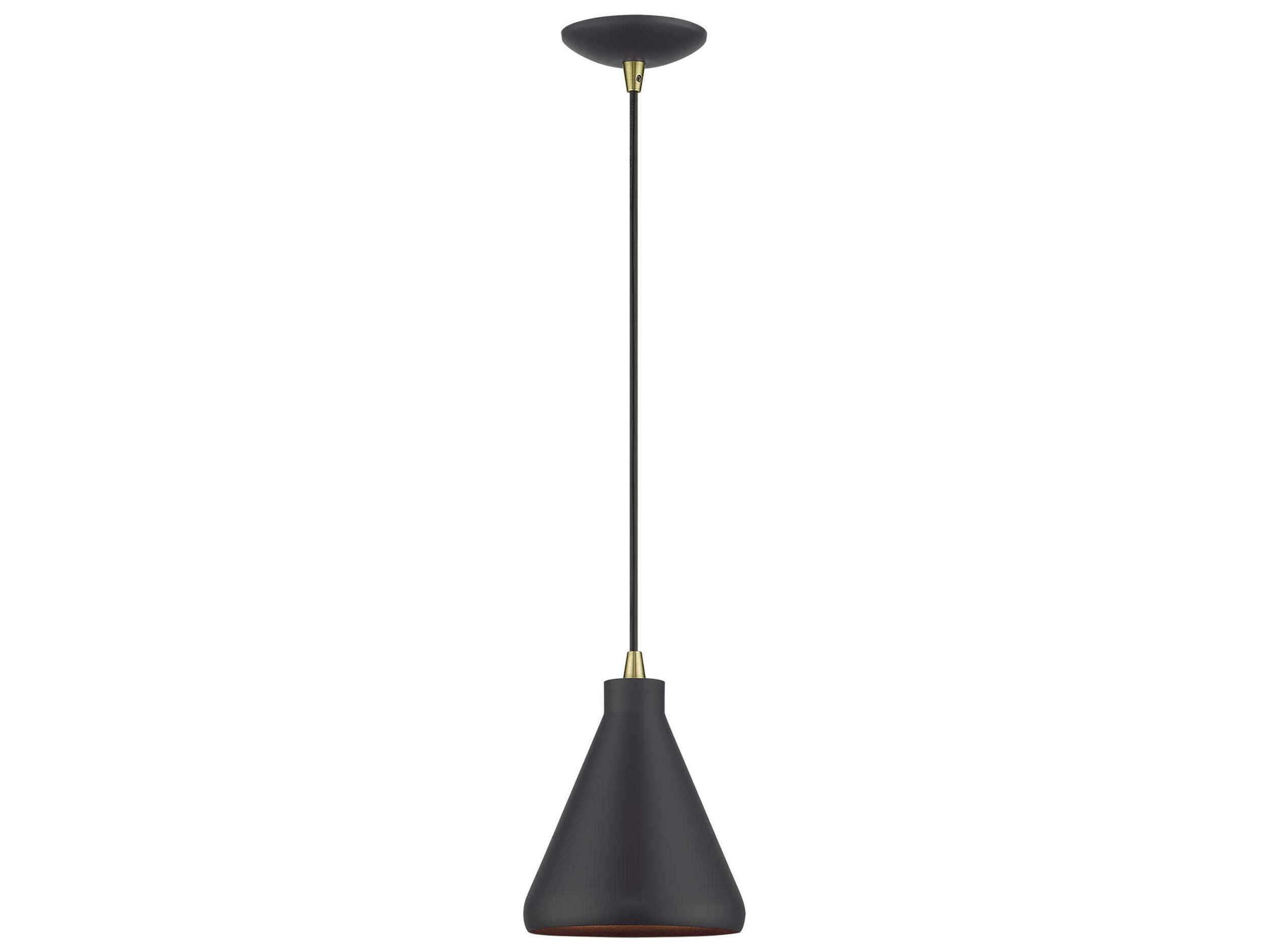 Livex Lighting Geneva 1-Light Bronze Antique Brass Mini Pendant