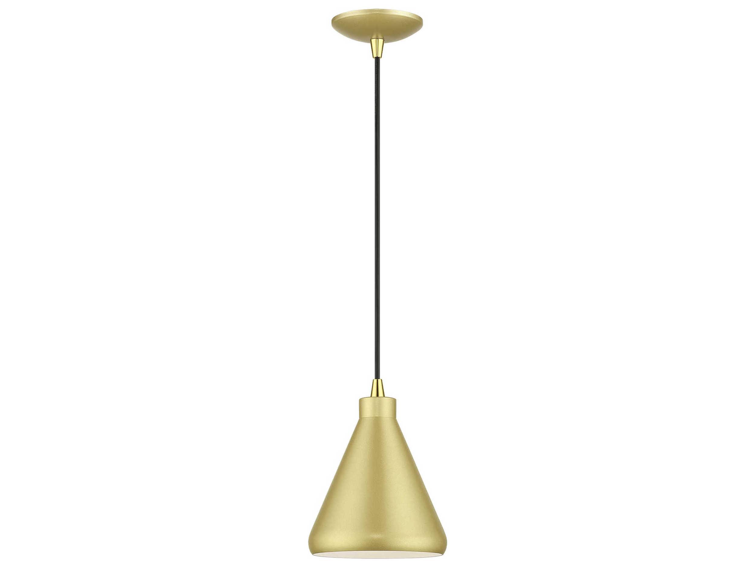 Livex Lighting Geneva 1-Light Soft Gold Polished Brass Mini Pendant