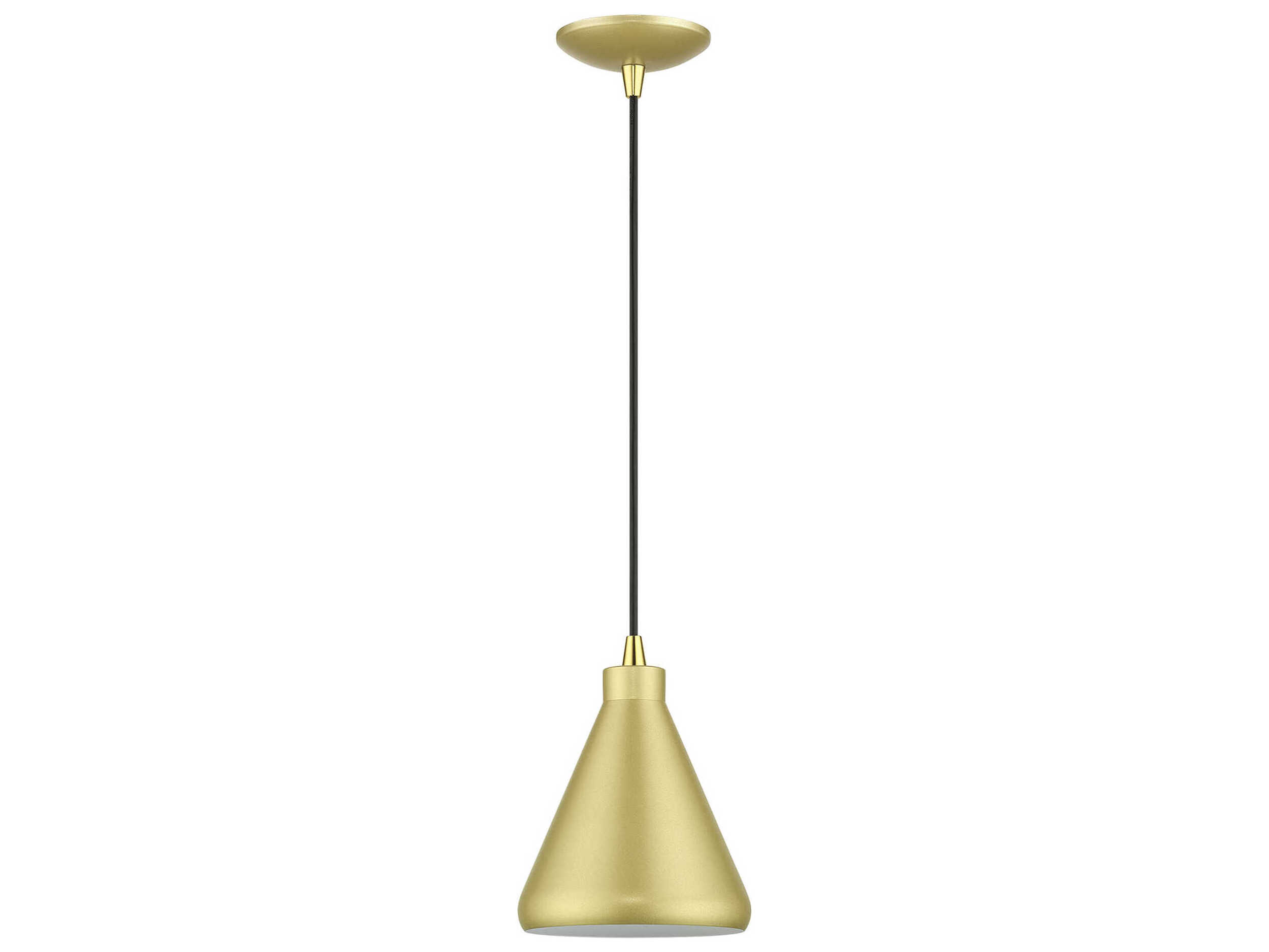 Livex Lighting Geneva 1-Light Soft Gold Polished Brass Mini Pendant