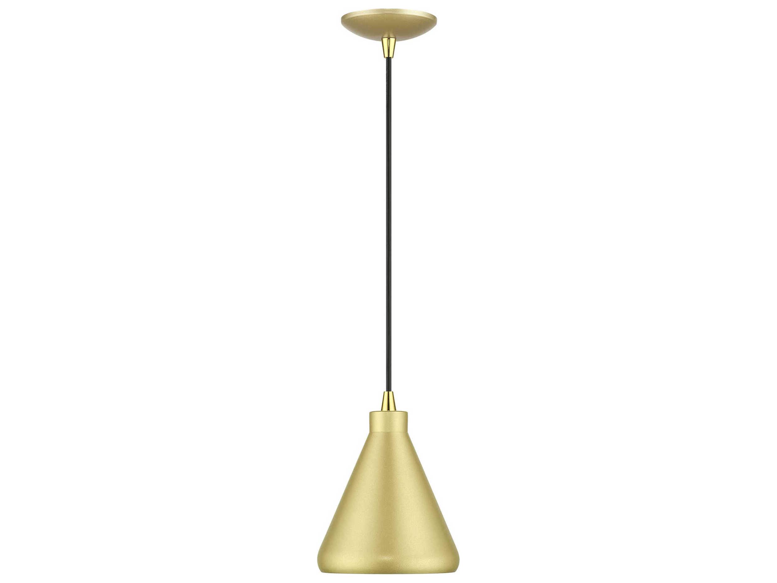 Livex Lighting Geneva 1-Light Soft Gold Polished Brass Mini Pendant