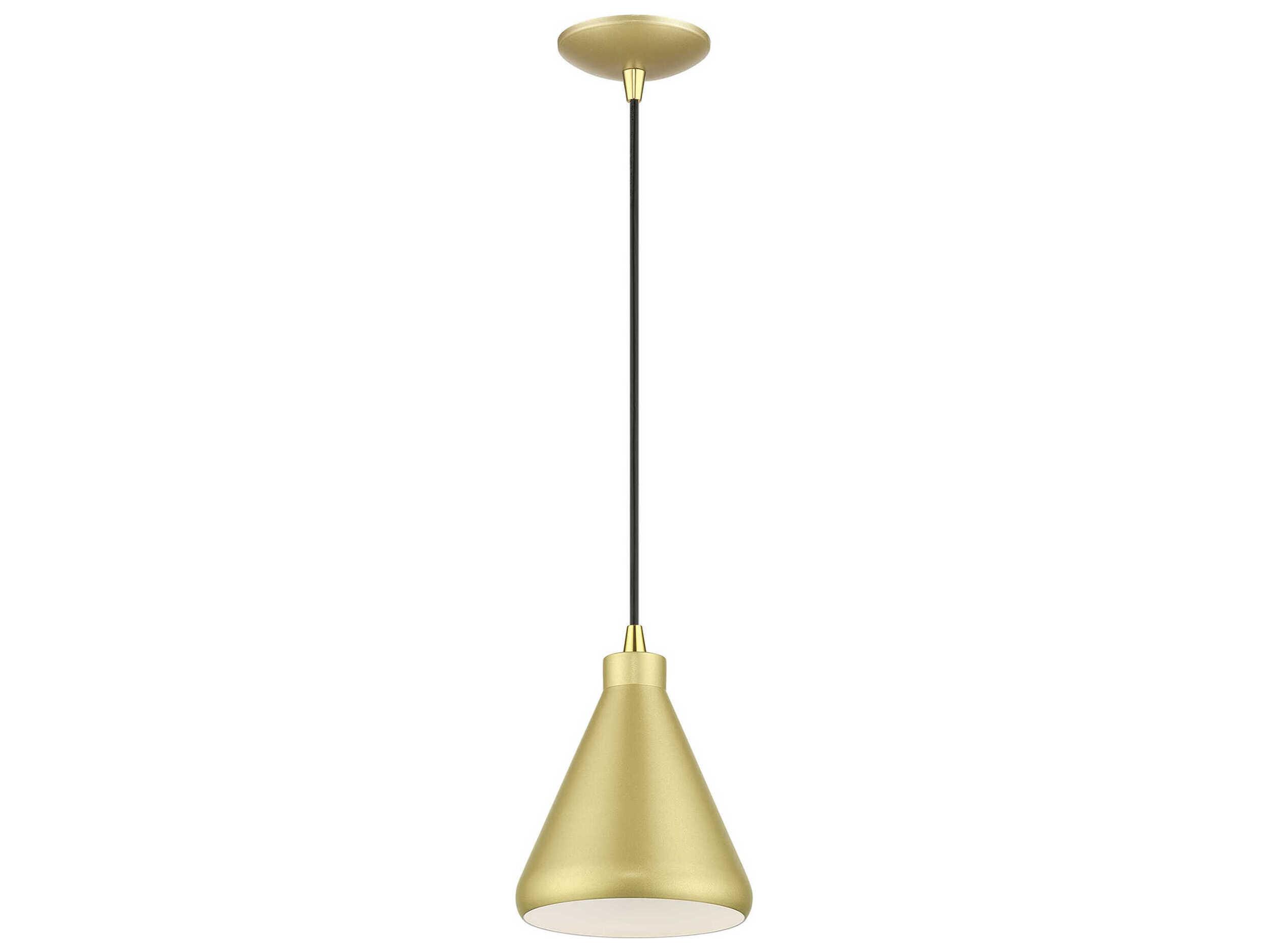 Livex Lighting Geneva 1-Light Soft Gold Polished Brass Mini Pendant