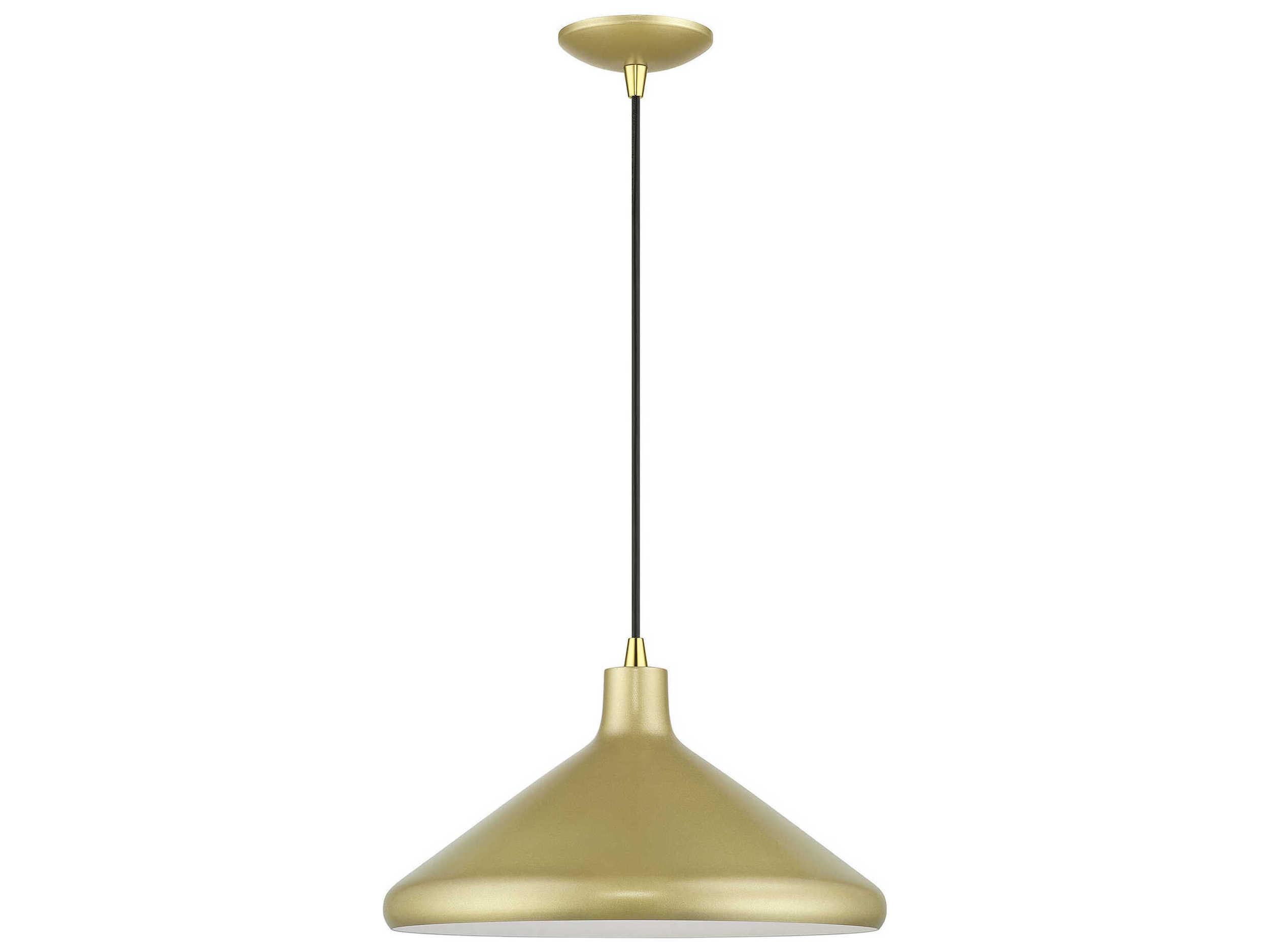 Livex Lighting Geneva 1-Light Soft Gold Polished Brass Pendant
