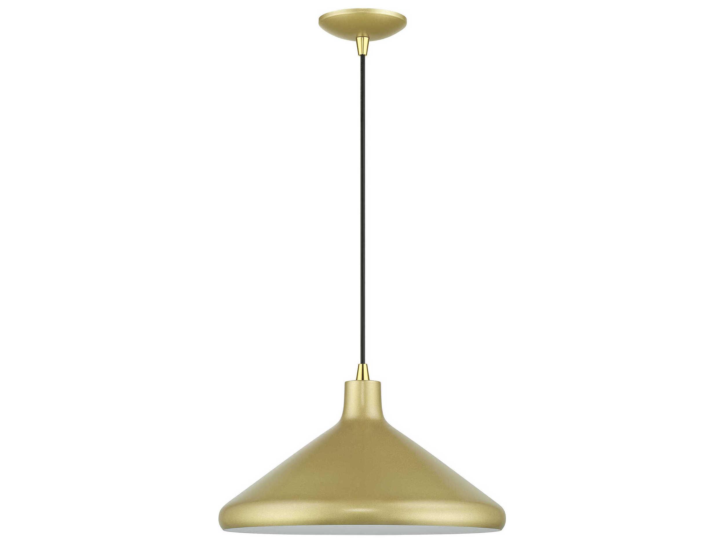 Livex Lighting Geneva 1-Light Soft Gold Polished Brass Pendant