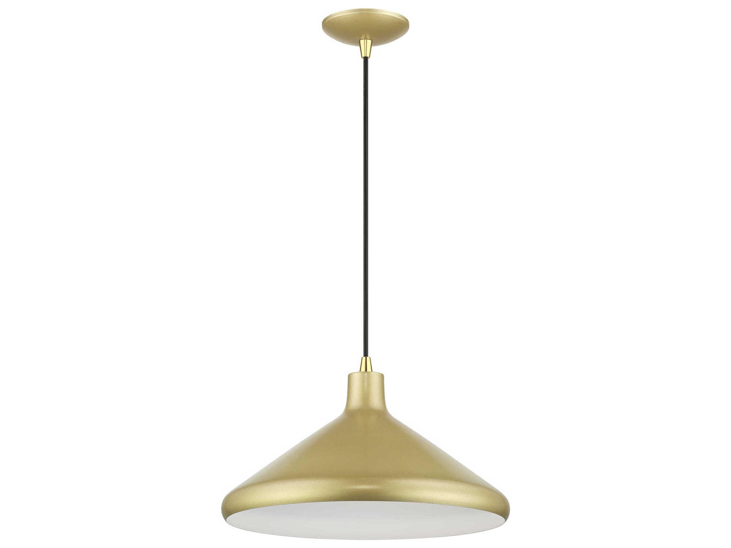 Livex Lighting Geneva 1-Light Soft Gold Polished Brass Pendant