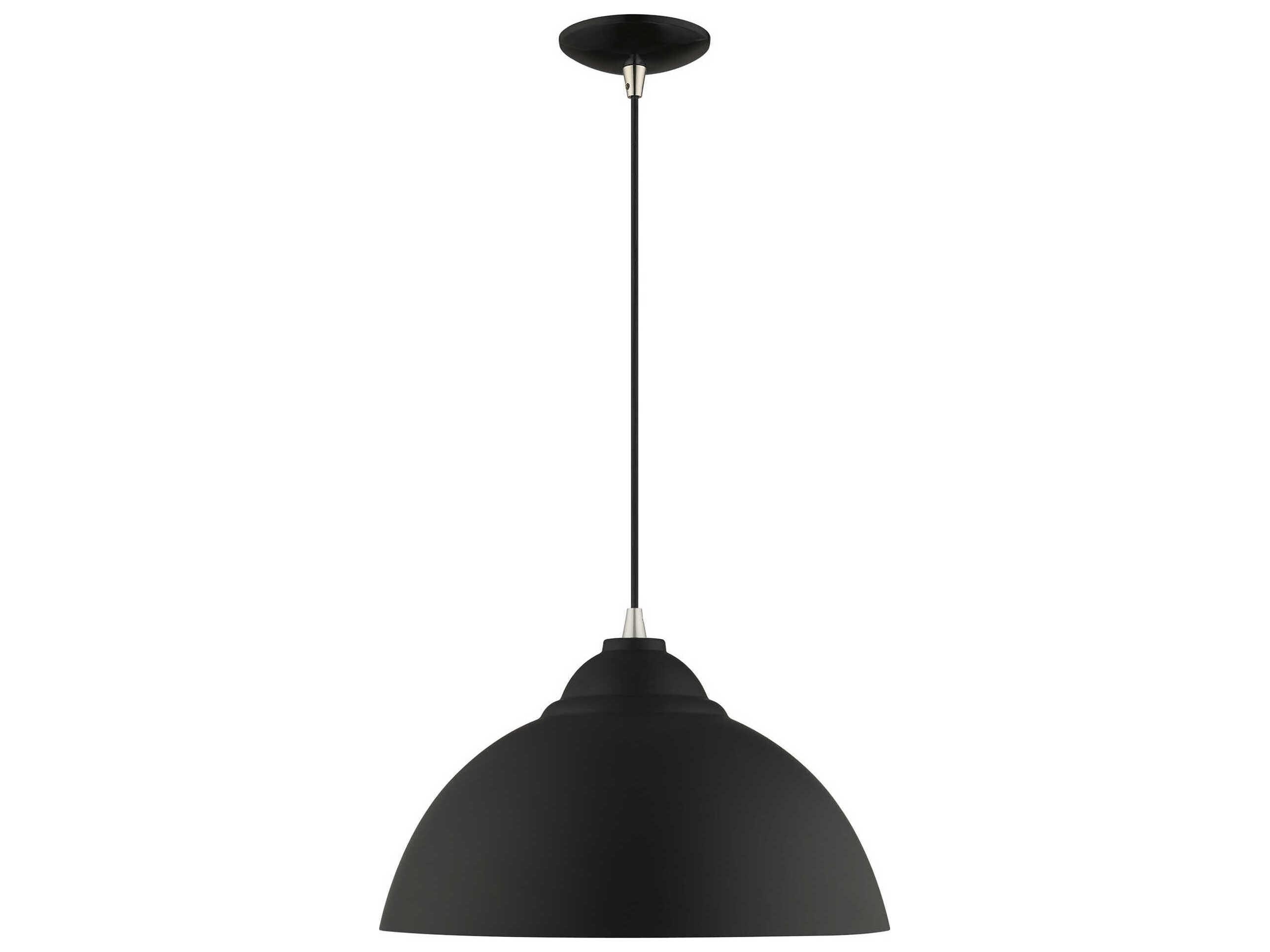 Livex Lighting 1-Light Black Gold Dome Pendant