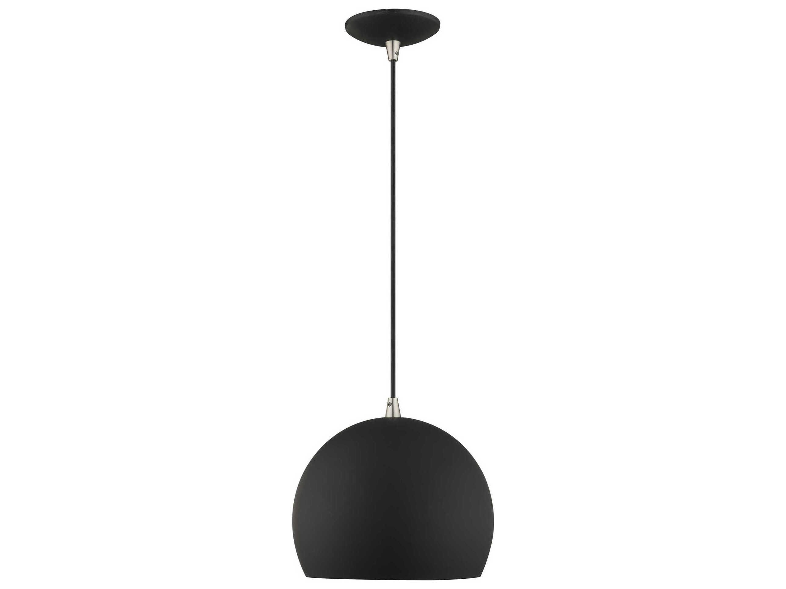 Livex Lighting 1-Light Black Gold Dome Mini Pendant