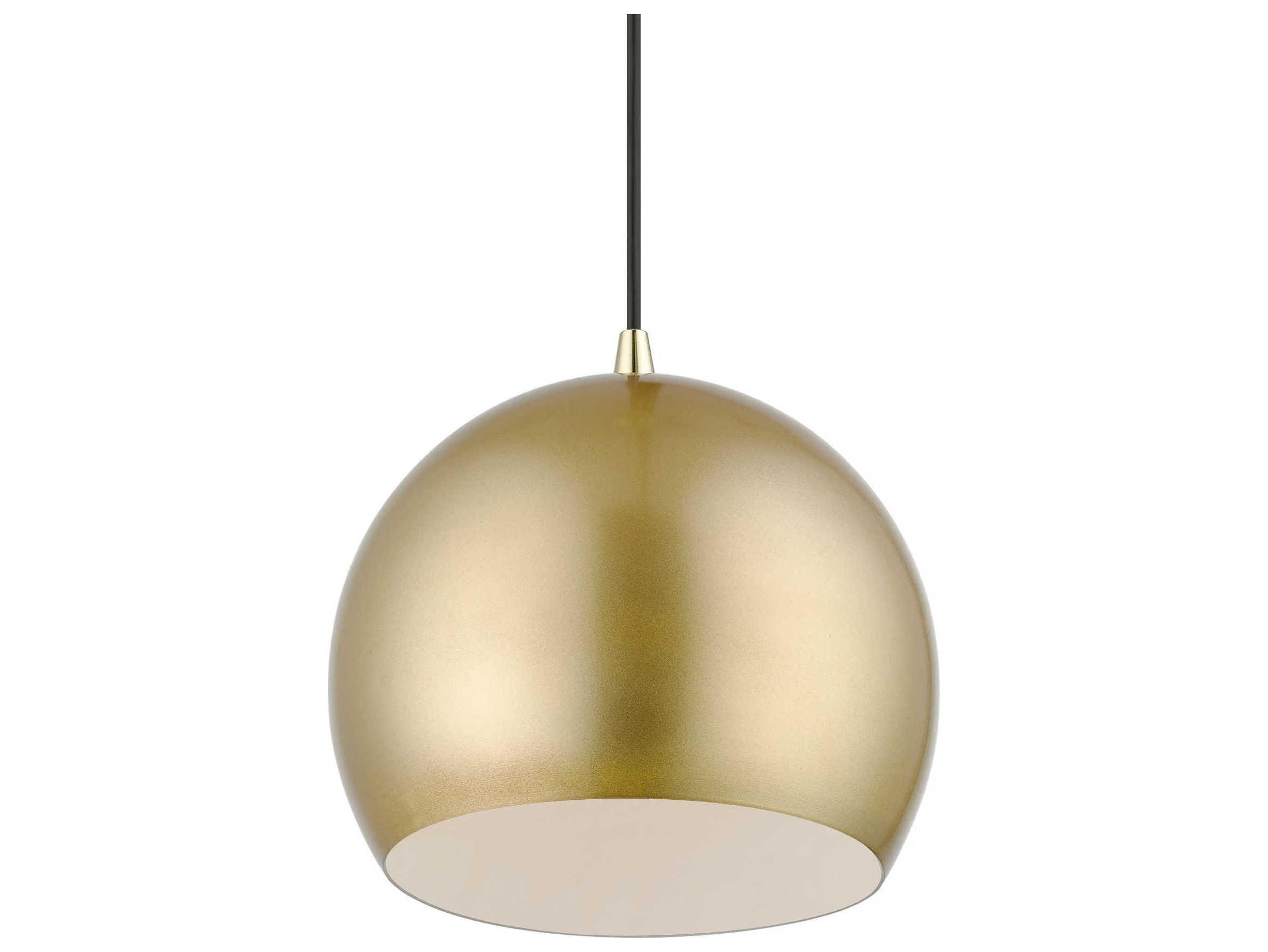 Livex Lighting Piedmont 1-Light Soft Gold Polished Brass Dome Geometric Mini Pendant