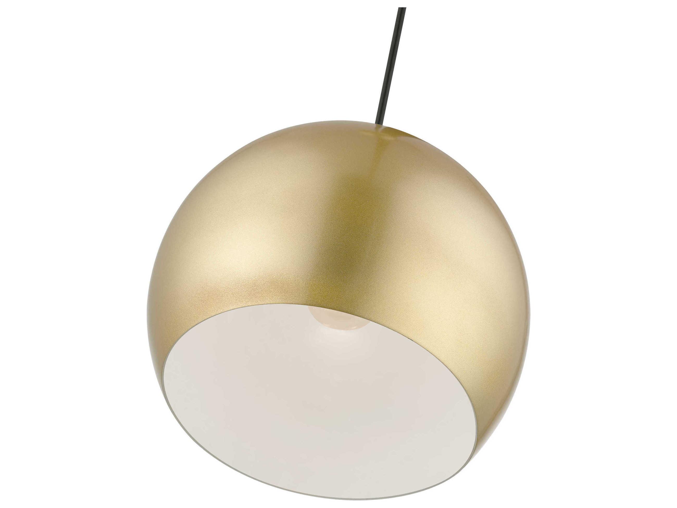 Livex Lighting Piedmont 1-Light Soft Gold Polished Brass Dome Geometric Mini Pendant