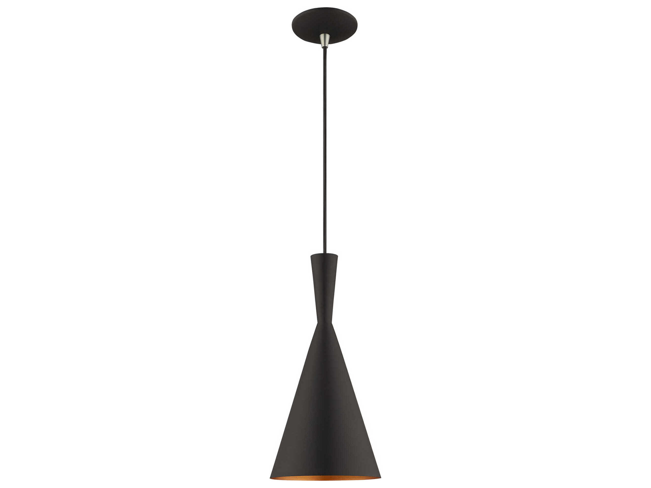 Livex Lighting 1-Light Black Gold Mini Pendant