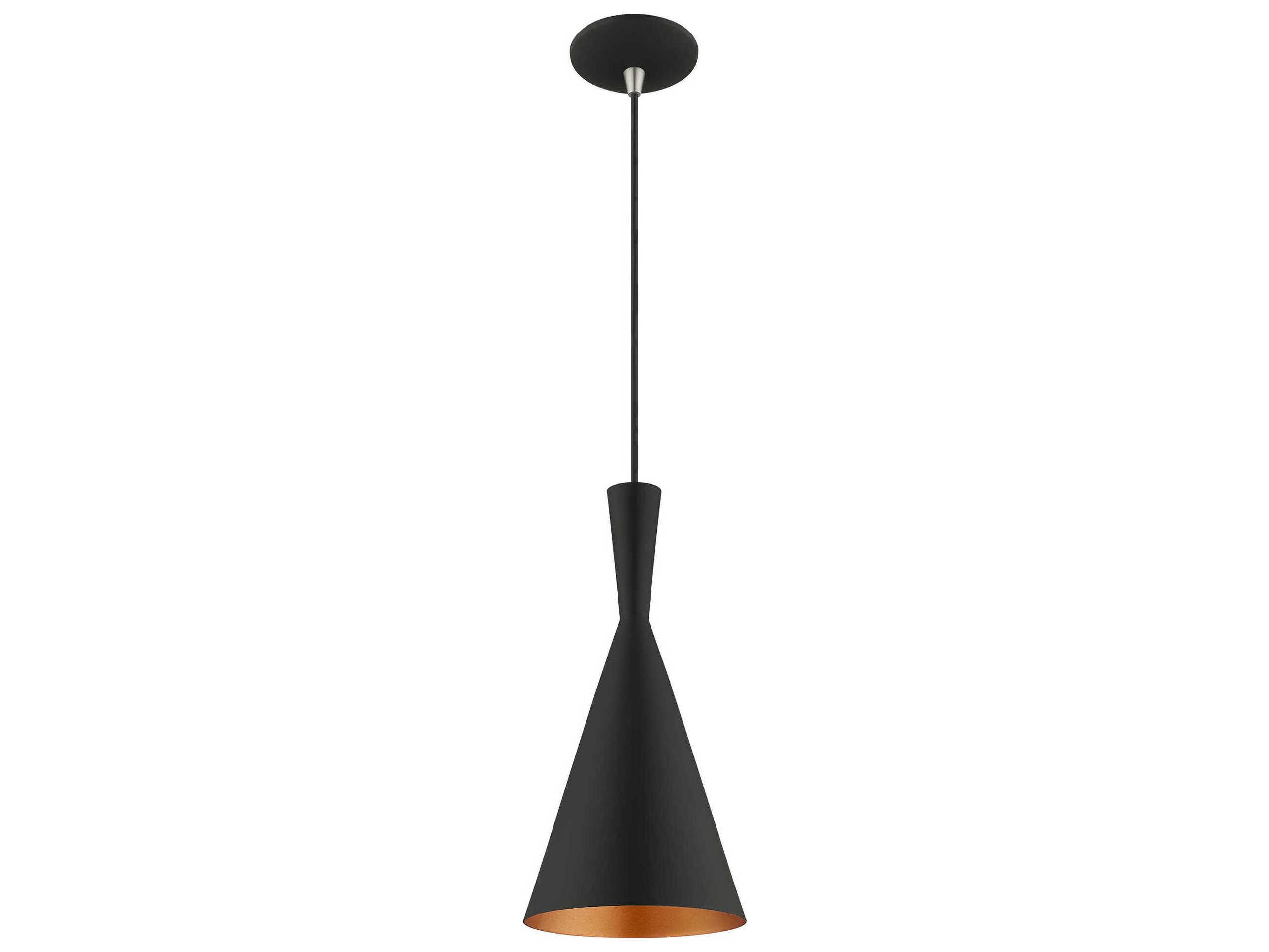 Livex Lighting 1-Light Black Gold Mini Pendant