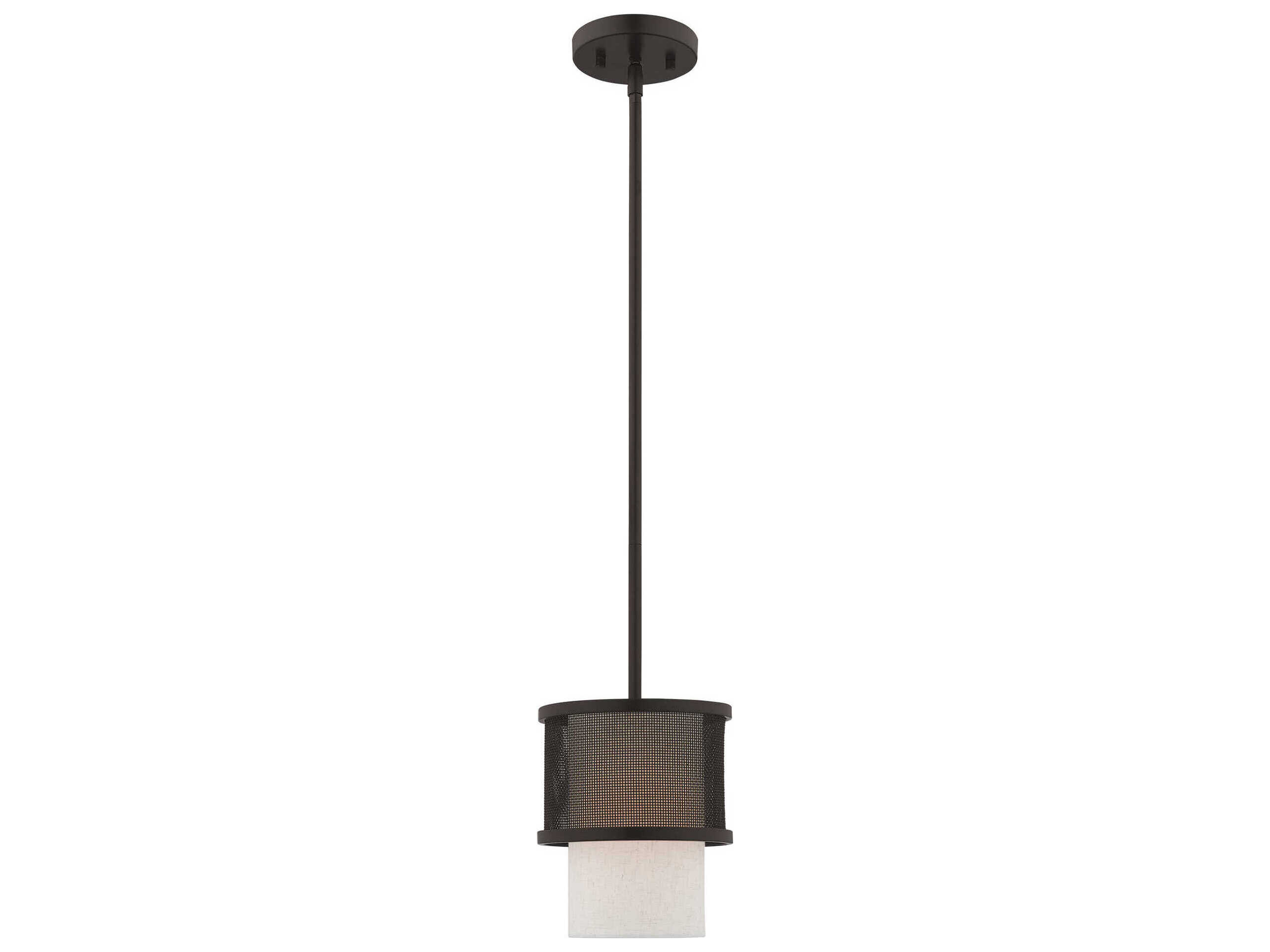 Livex Lighting Braddock 1-Light Bronze Cylinder Mini Pendant