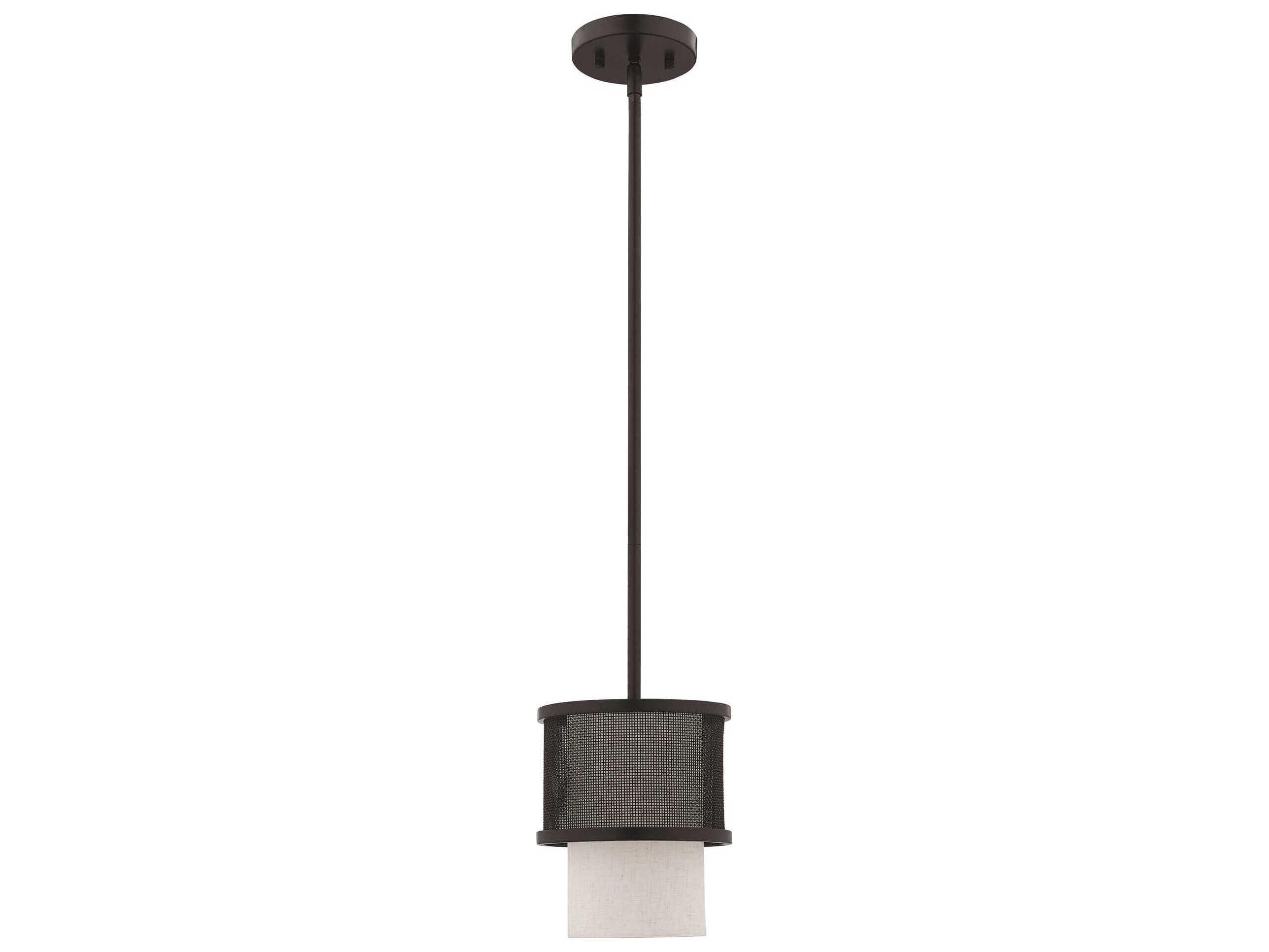 Livex Lighting Braddock 1-Light Bronze Cylinder Mini Pendant