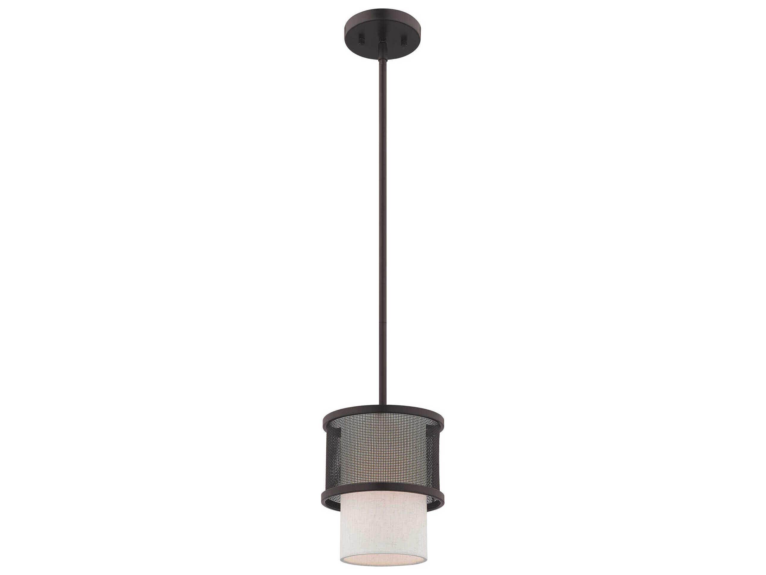 Livex Lighting Braddock 1-Light Bronze Cylinder Mini Pendant