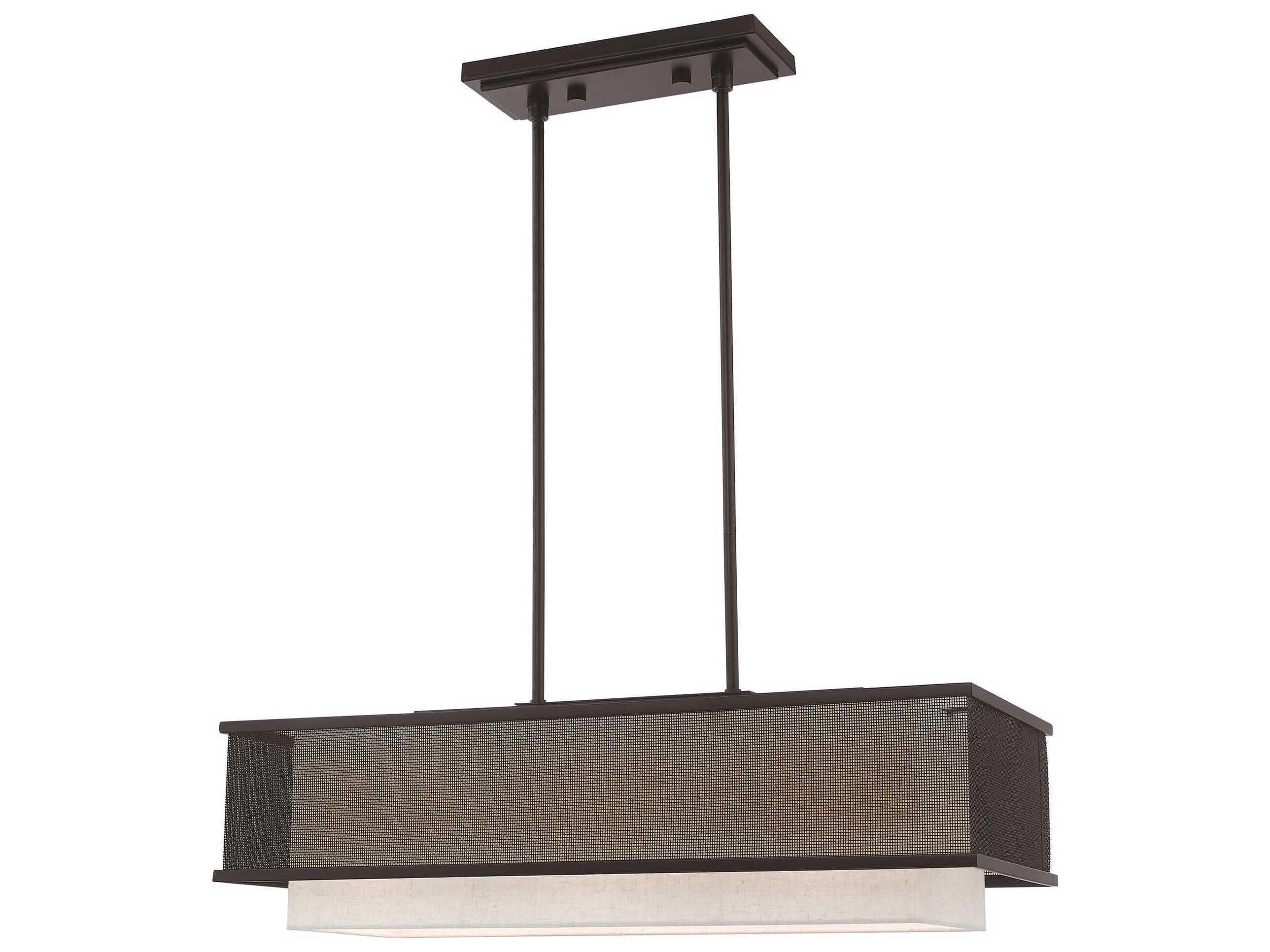 Livex Lighting Braddock 3-Light Bronze White Island Pendant