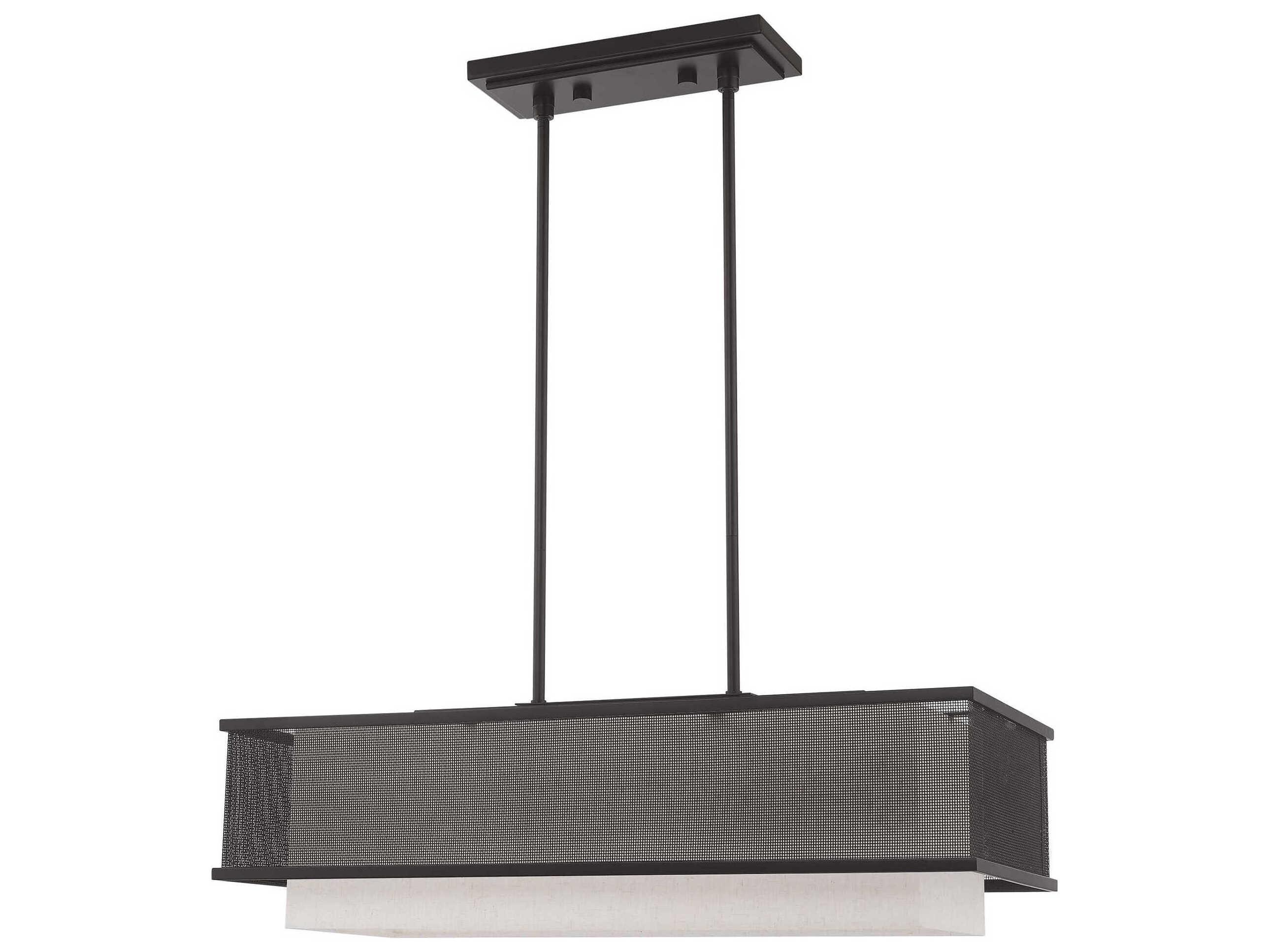 Livex Lighting Braddock 3-Light Bronze White Island Pendant