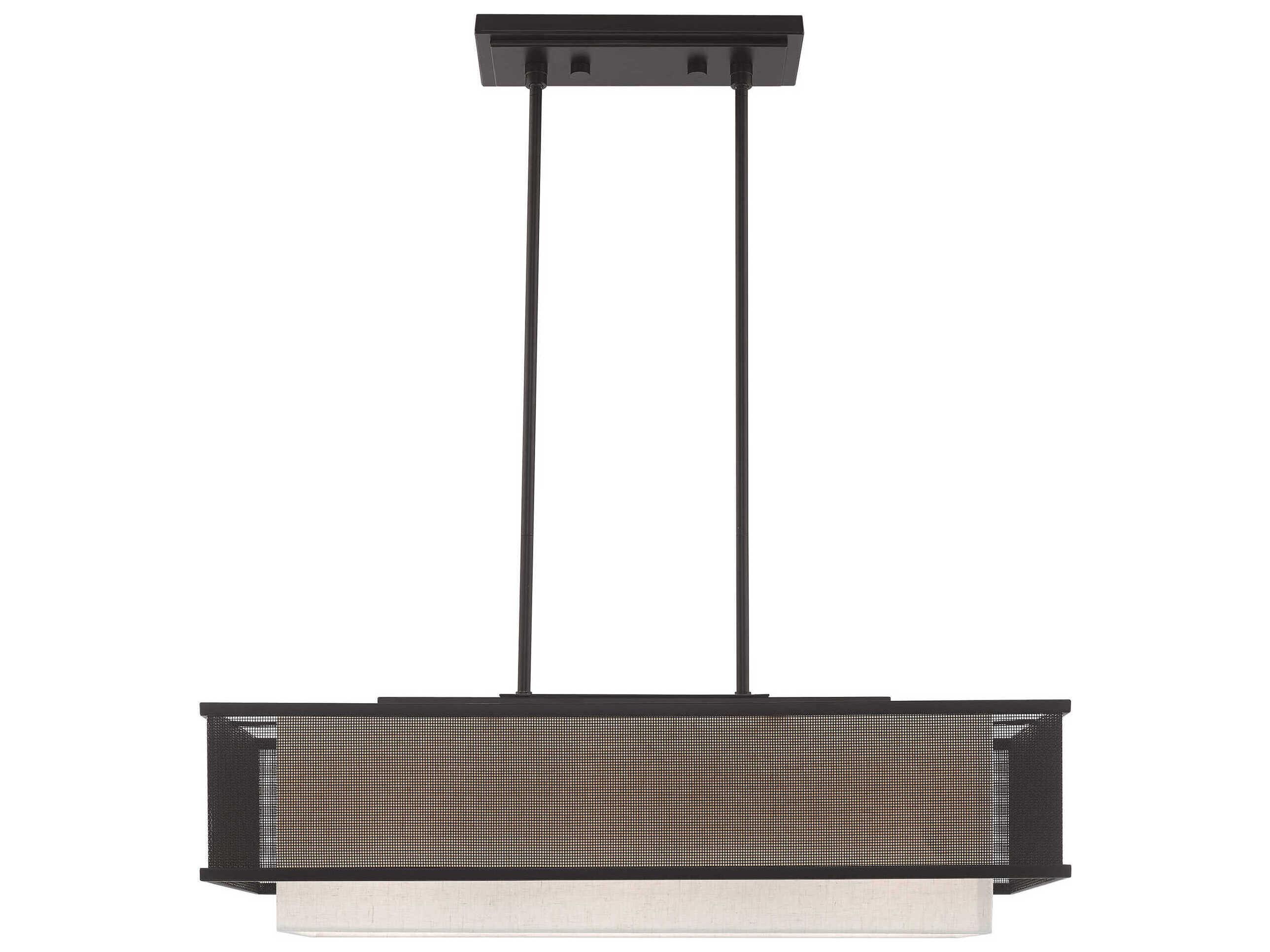 Livex Lighting Braddock 3-Light Bronze White Island Pendant