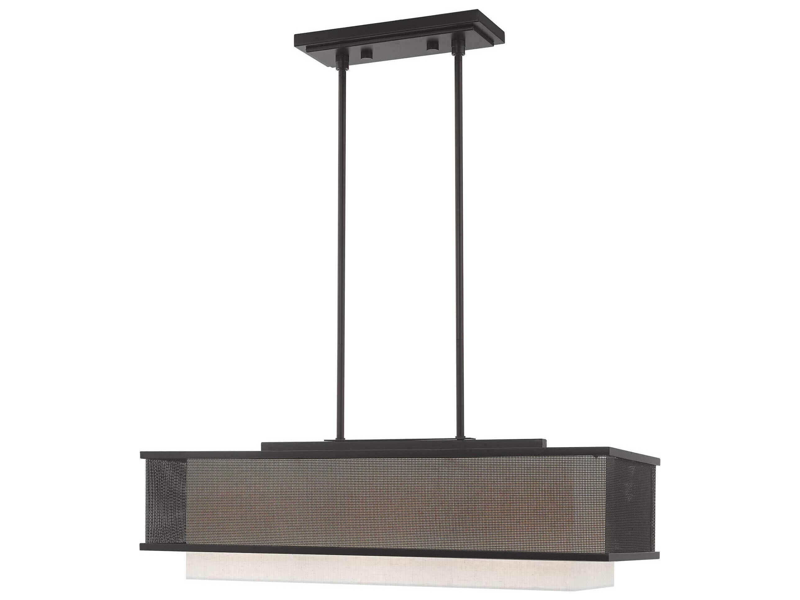 Livex Lighting Braddock 3-Light Bronze White Island Pendant